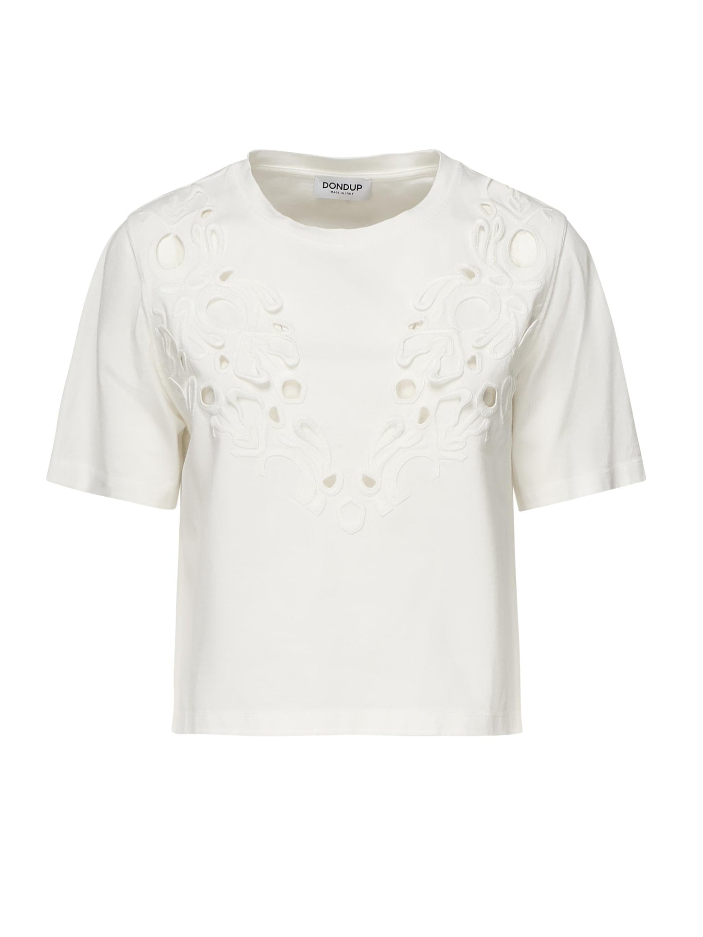 T-shirt cropped in jersey di cotone