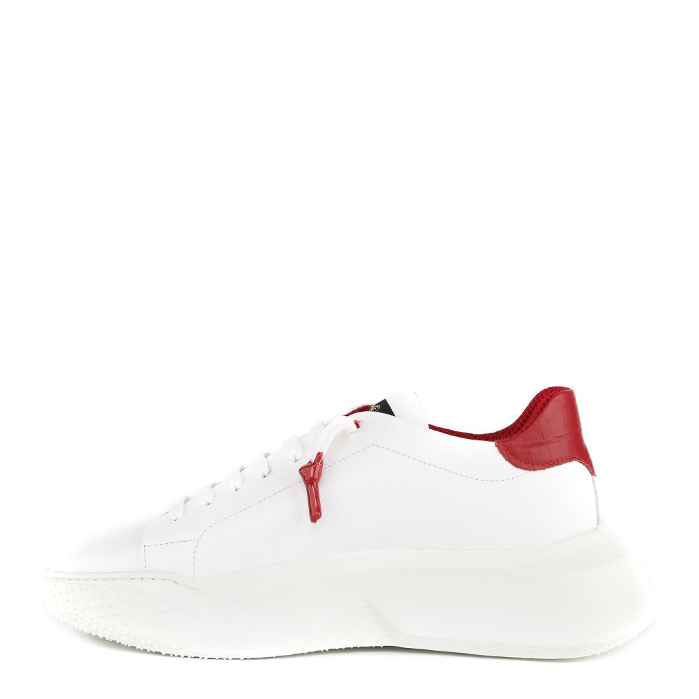 Sneakers nemesis in pelle con talloncino a contrasto