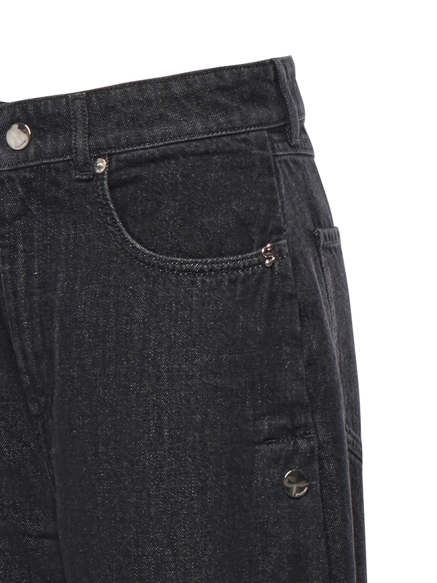 Jeans wide leg con bottoni