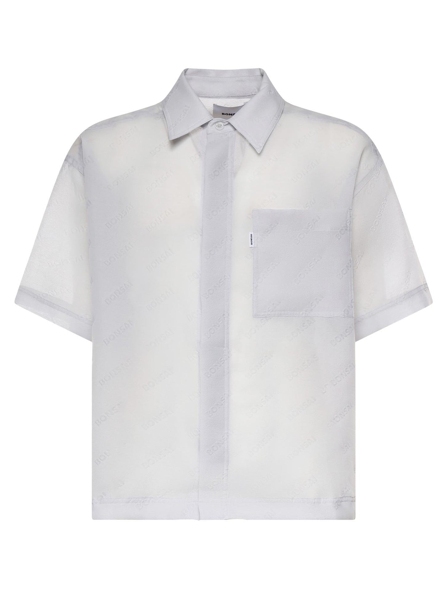 Camicia con logo in misto cotone