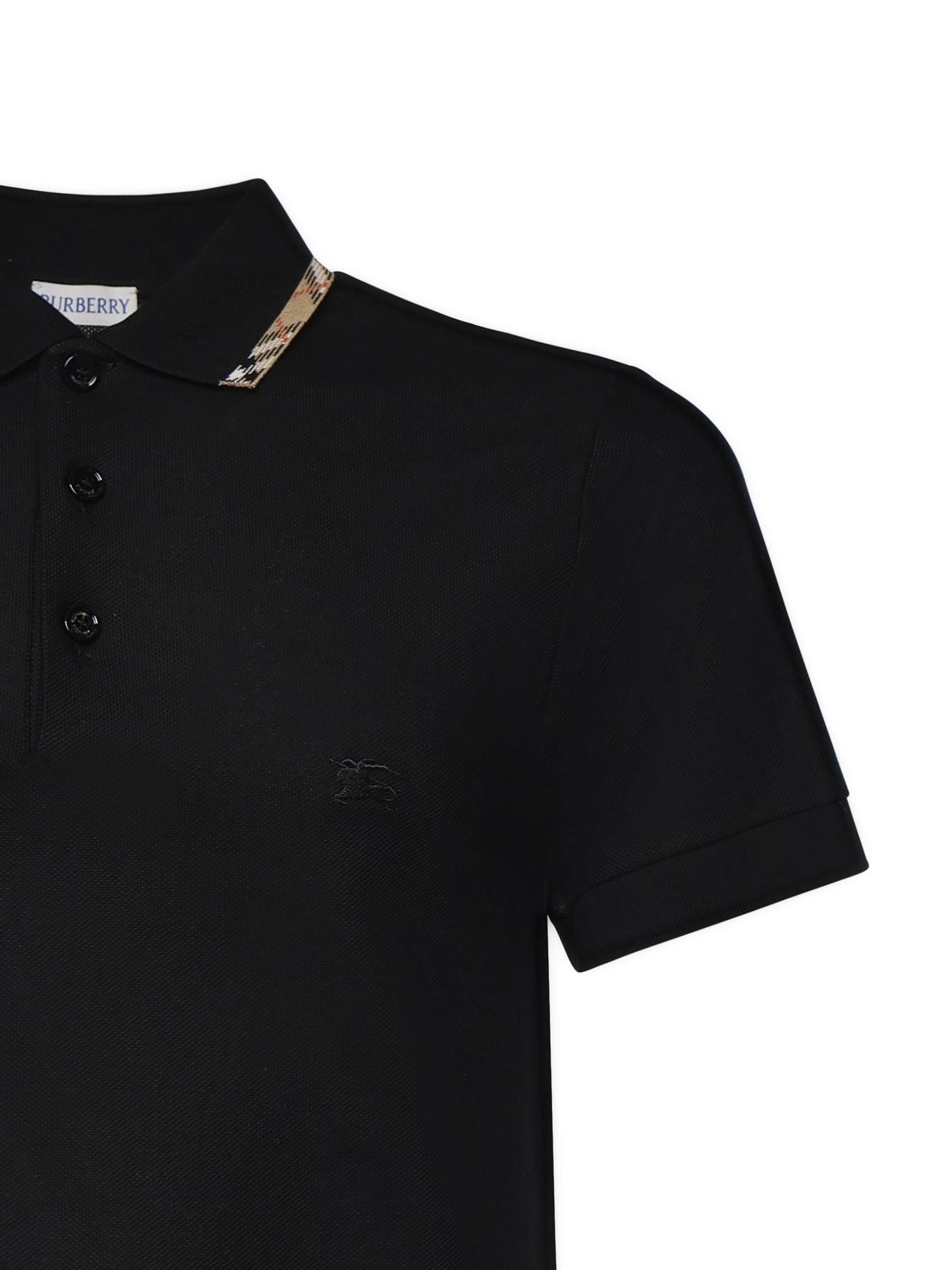 Polo in cotone con finiture Check