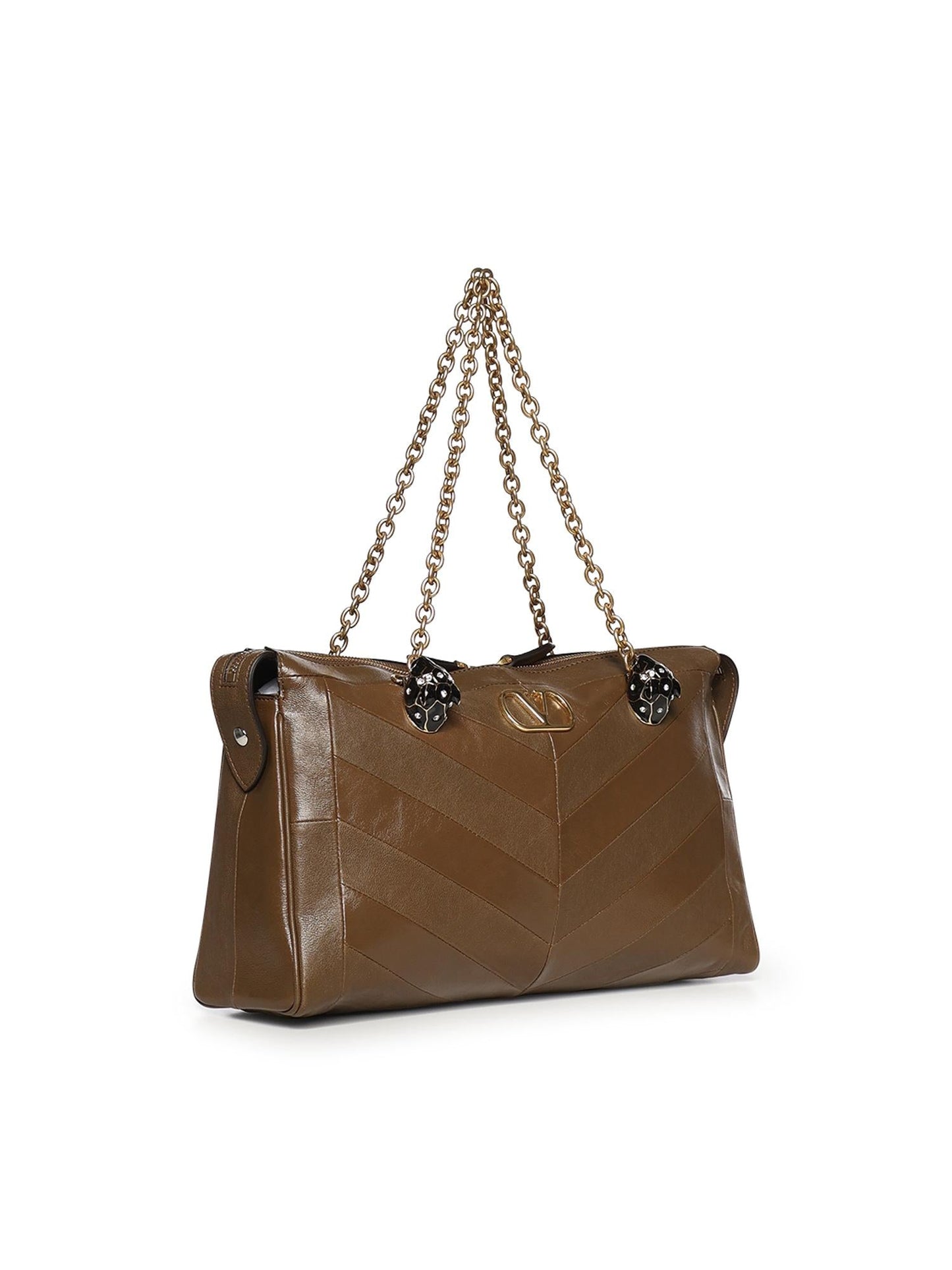 Borsa a spalla Panthea in nappa motivo chevron