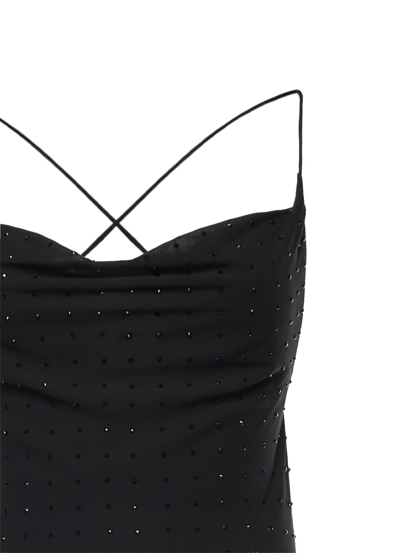Abito slipdress lungo con strass