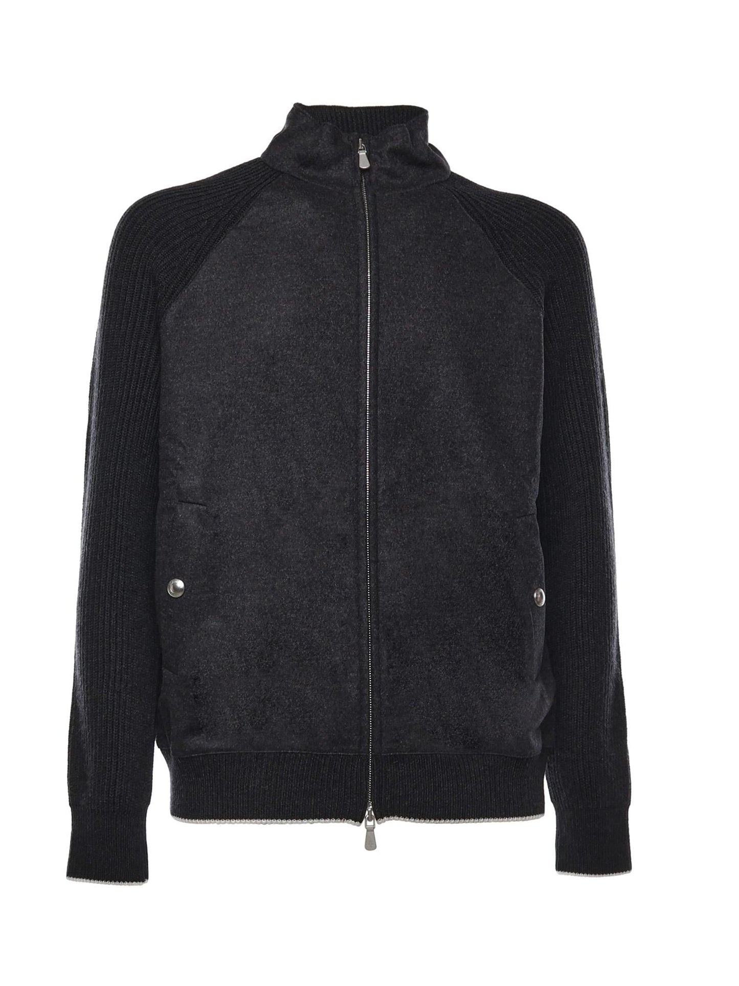 Giacca con zip in lana