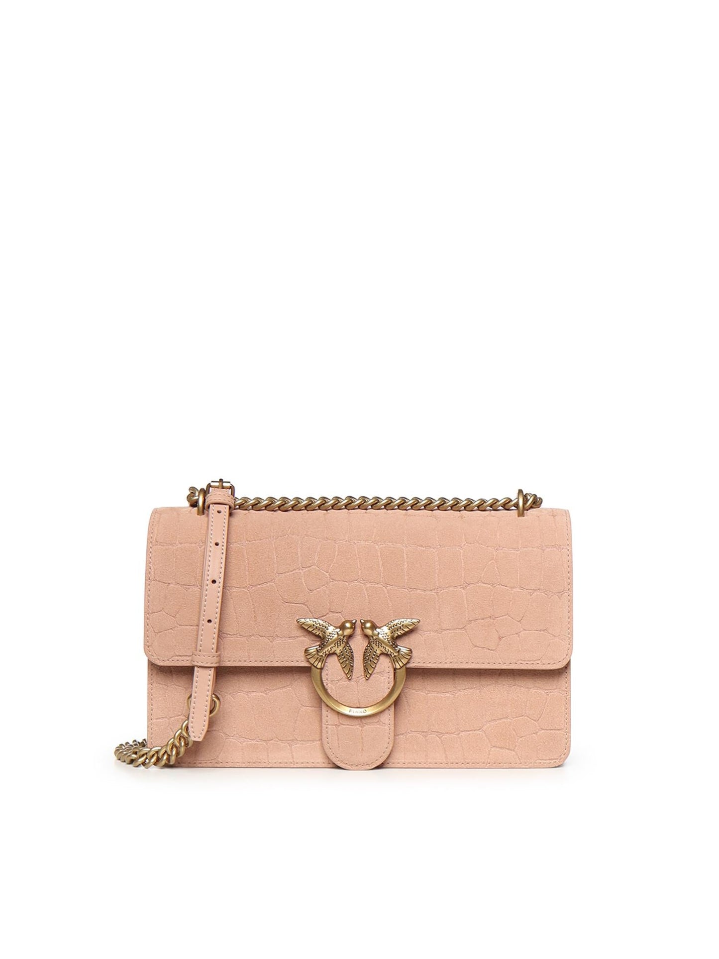 Borsa a tracolla media Love Bag One in pelle stampa coccodrillo
