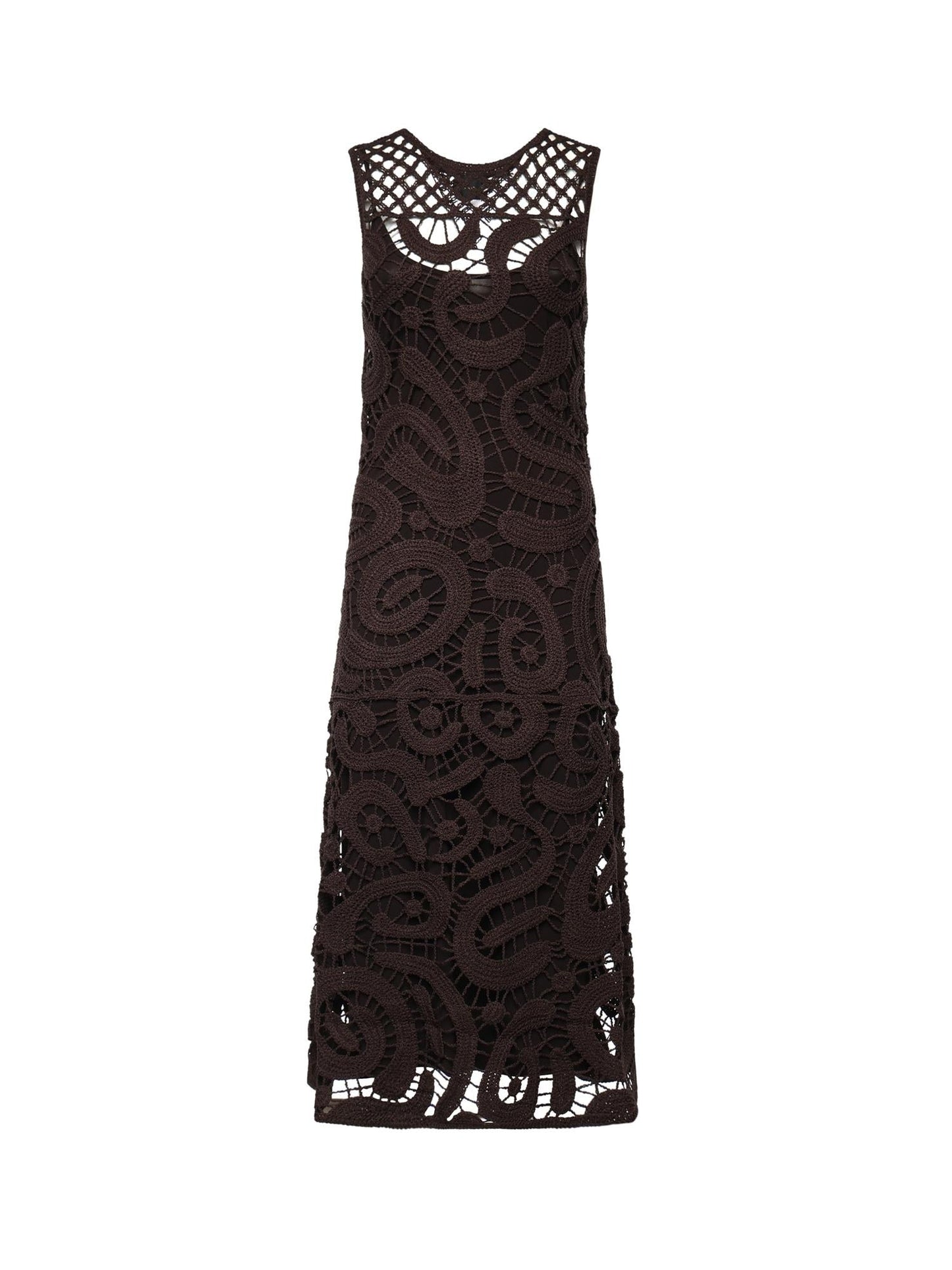 Abito midi senza maniche in crochet geometrico