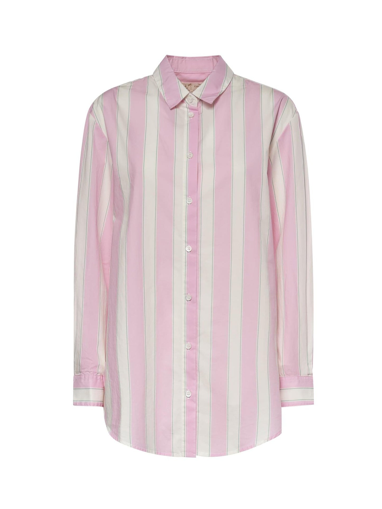 Camicia in cotone a righe con ricamo