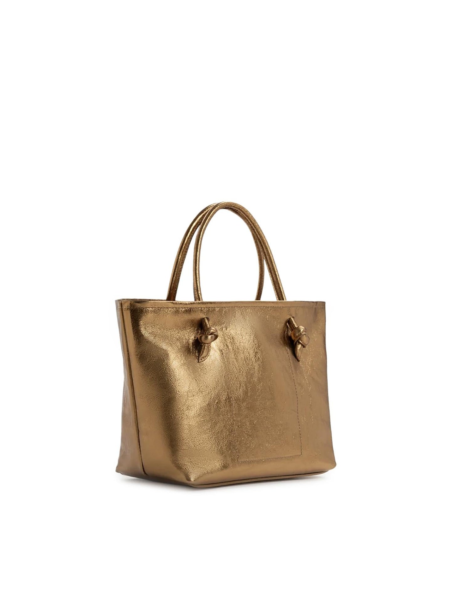 Borsa shopping in pelle con logo