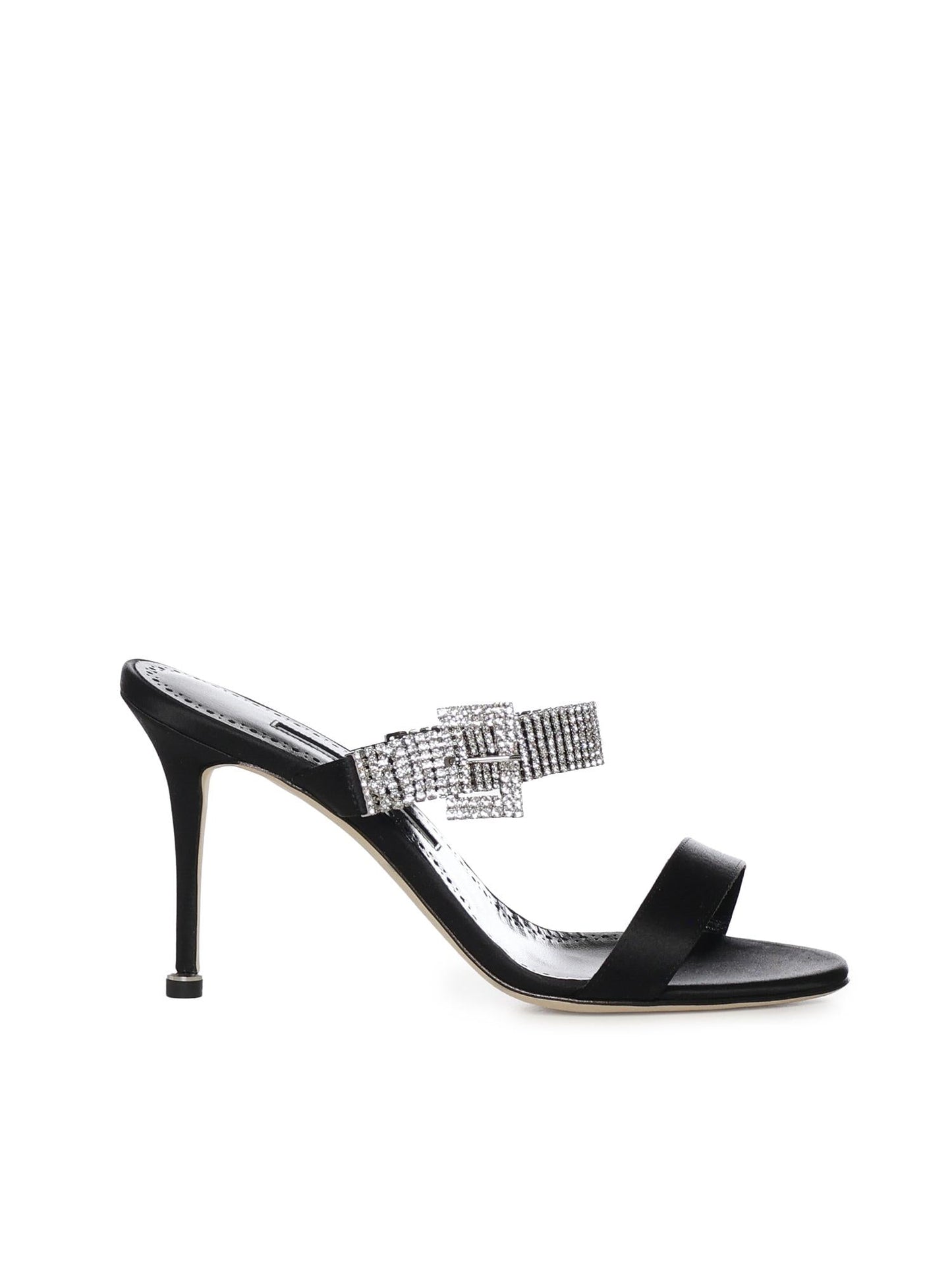 Mules Fibolta in raso con cristalli
