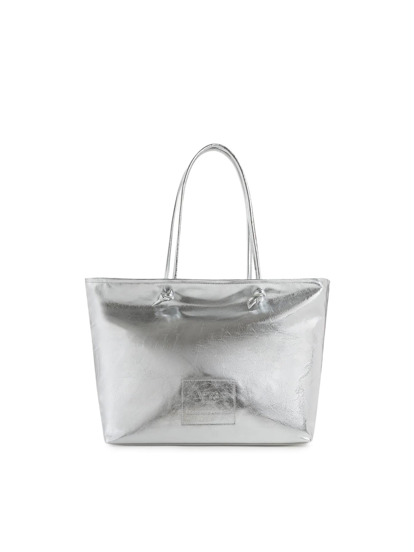 Borsa shopping in pelle con logo