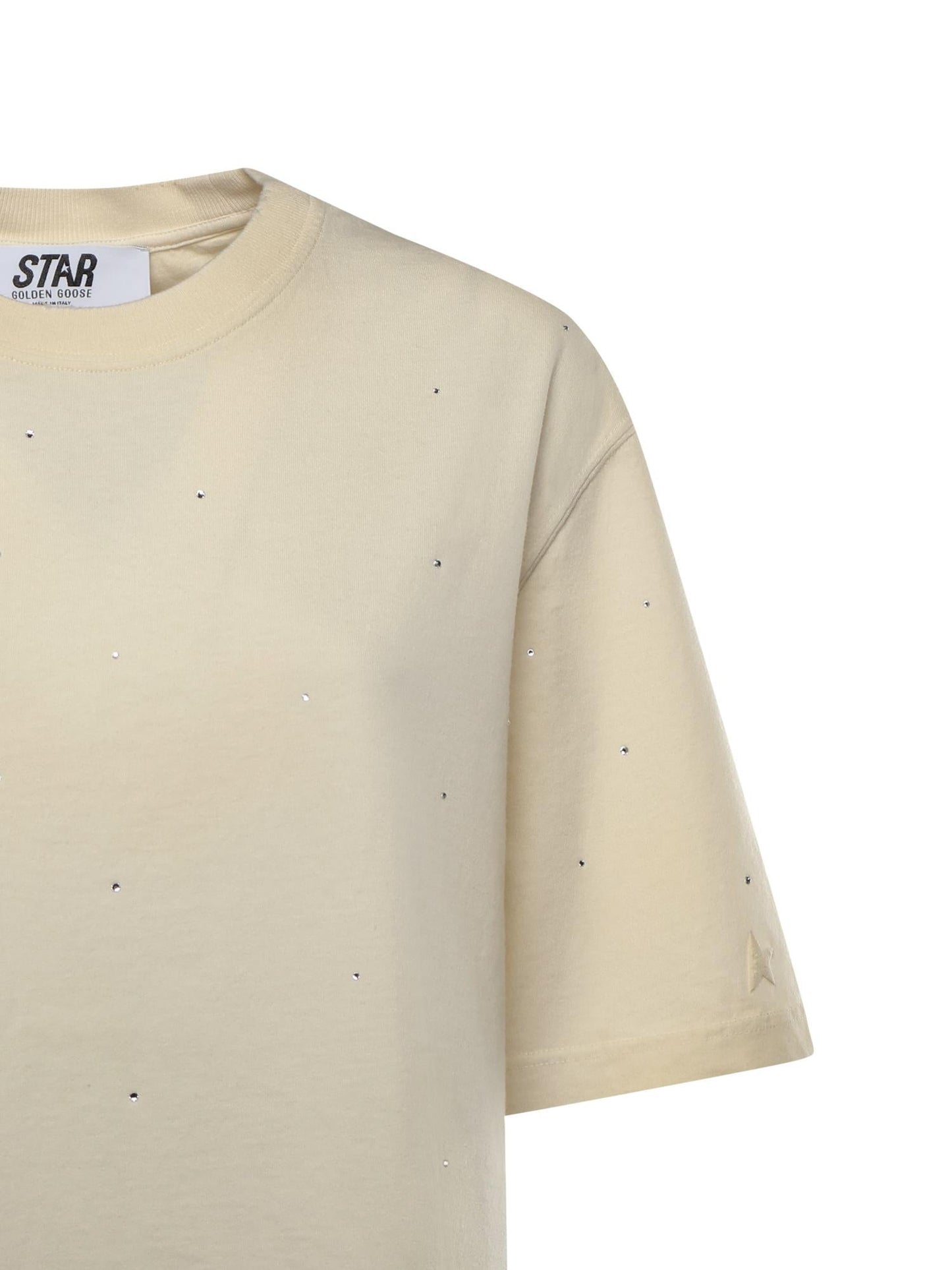 T-shirt Star in cotone con cristalli