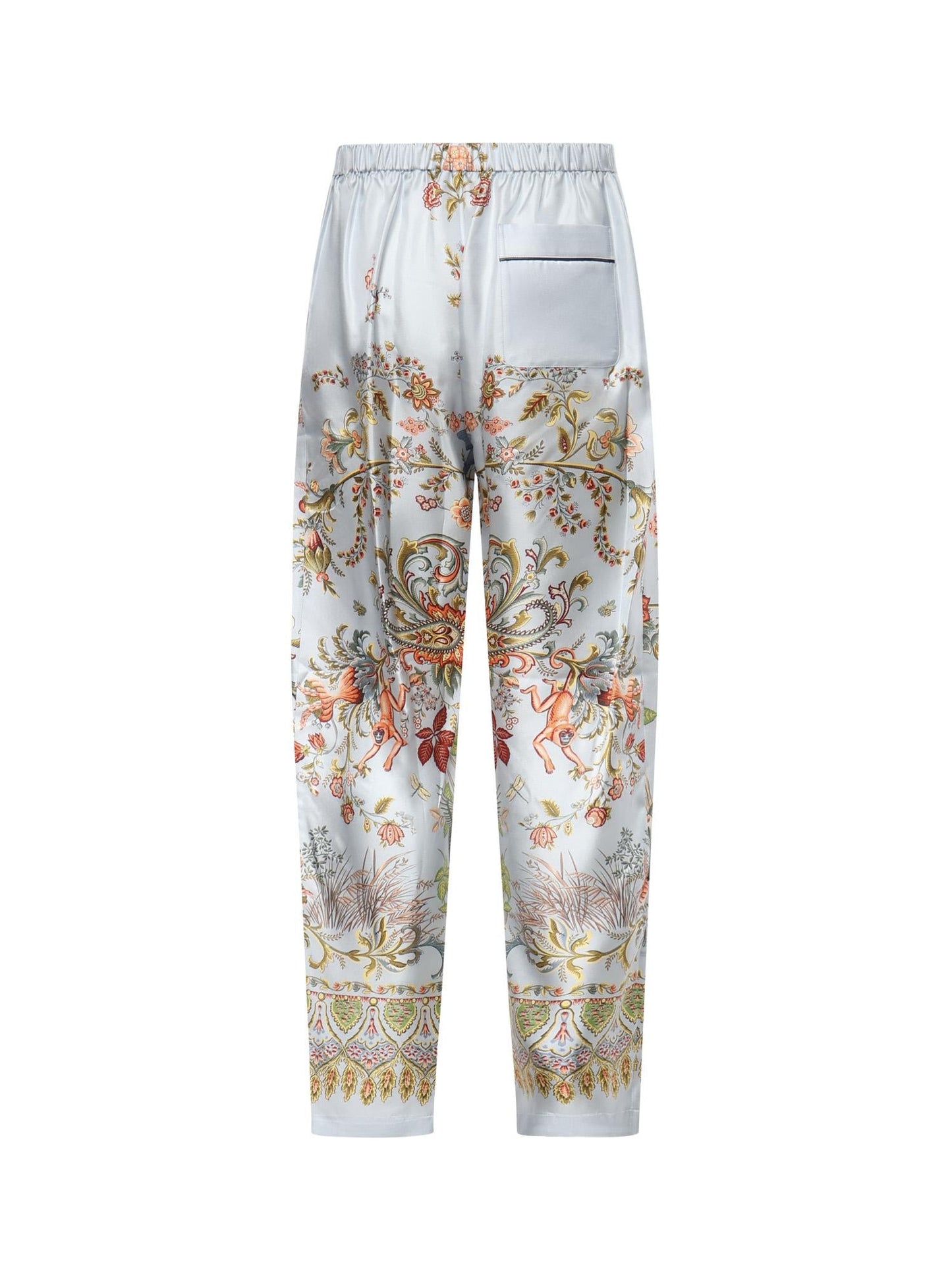 Pantaloni in seta con stampa