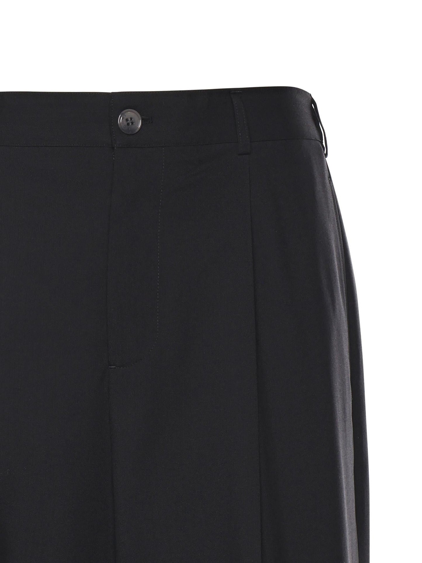 Pantaloni plissettati in fresco lana
