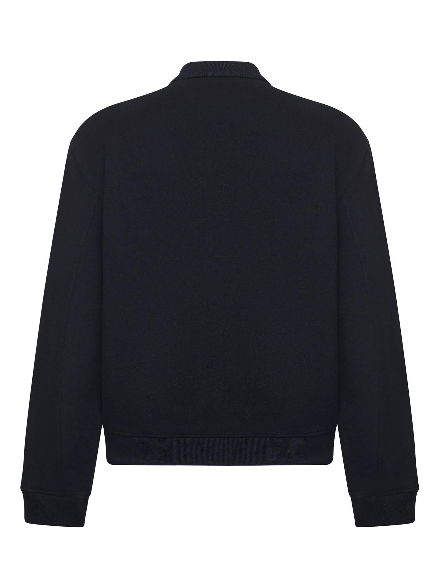 Bomber in lana con logo ricamato