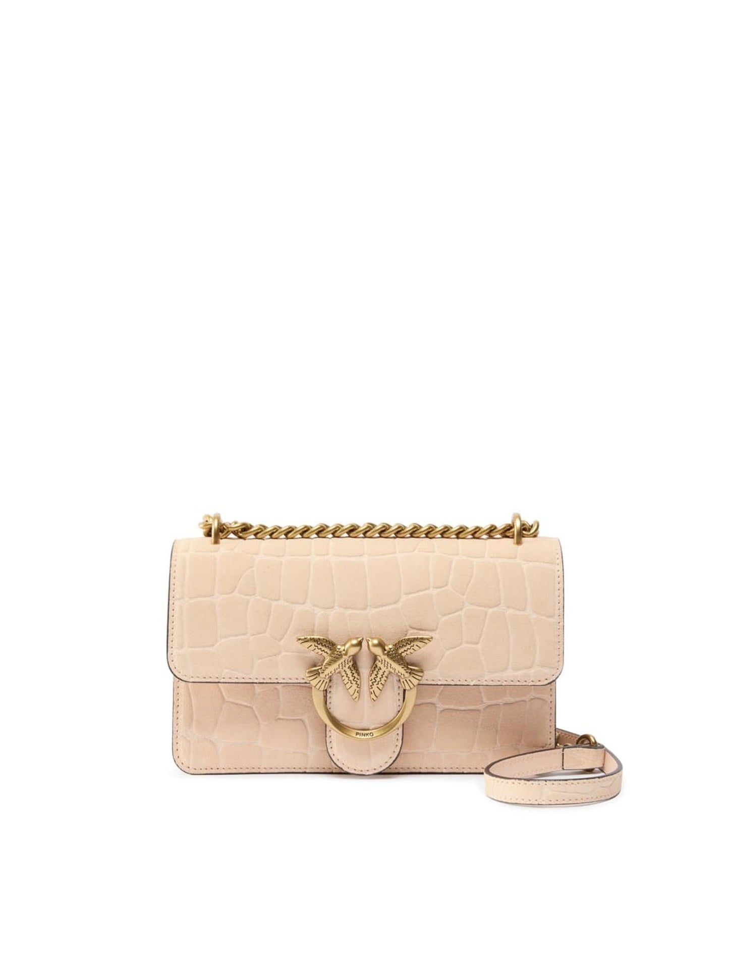 Borsa a tracolla Mini Love Bag One in pelle stampa coccodrillo