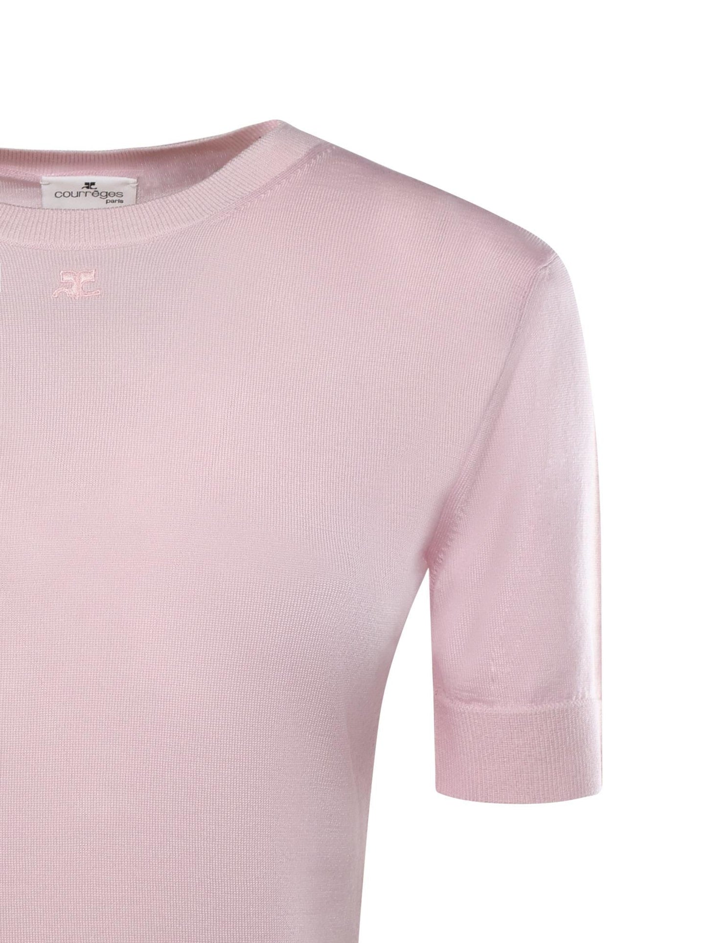 Top in lana con logo