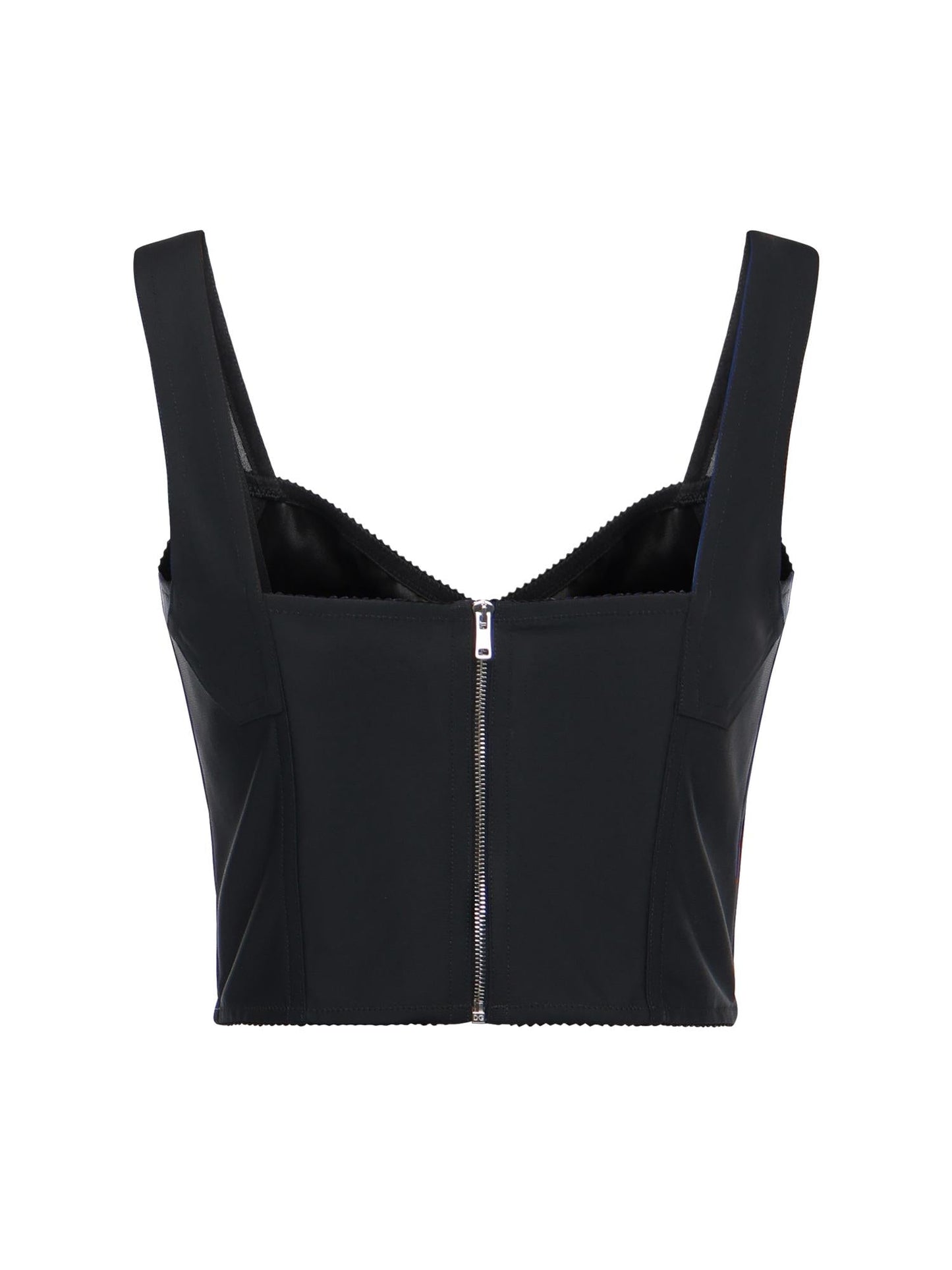 Top bustier in guaina jacquard e pizzo