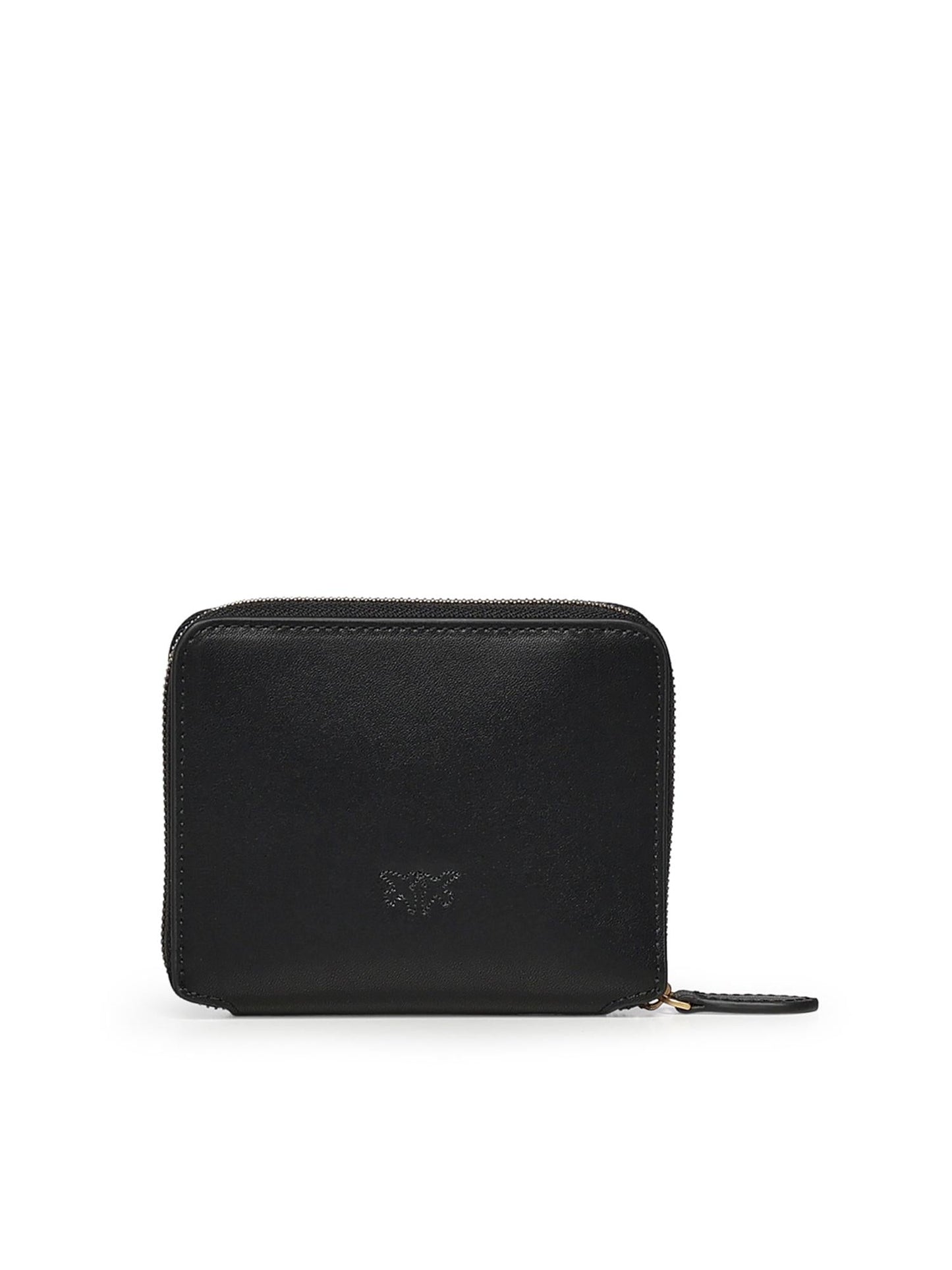 Portafoglio quadrato zip-around in pelle