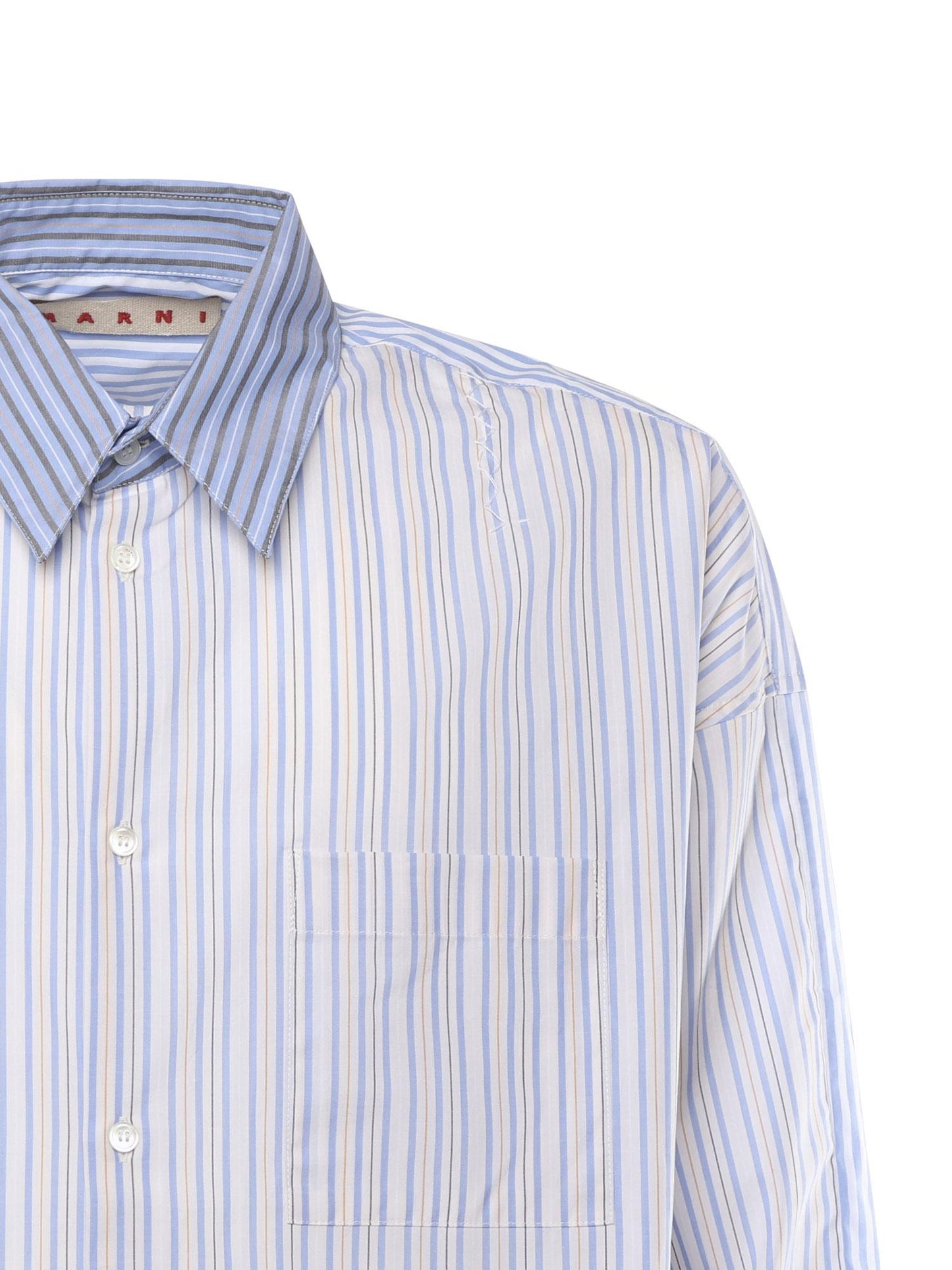 Camicia in cotone biologico con mix di righe