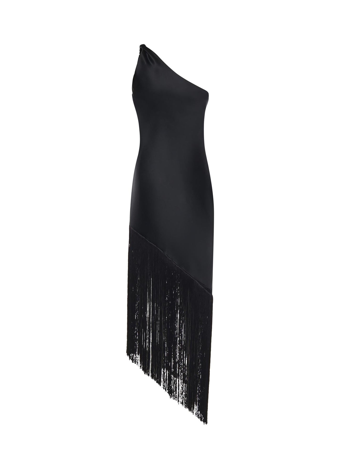 Abito in satin con frange