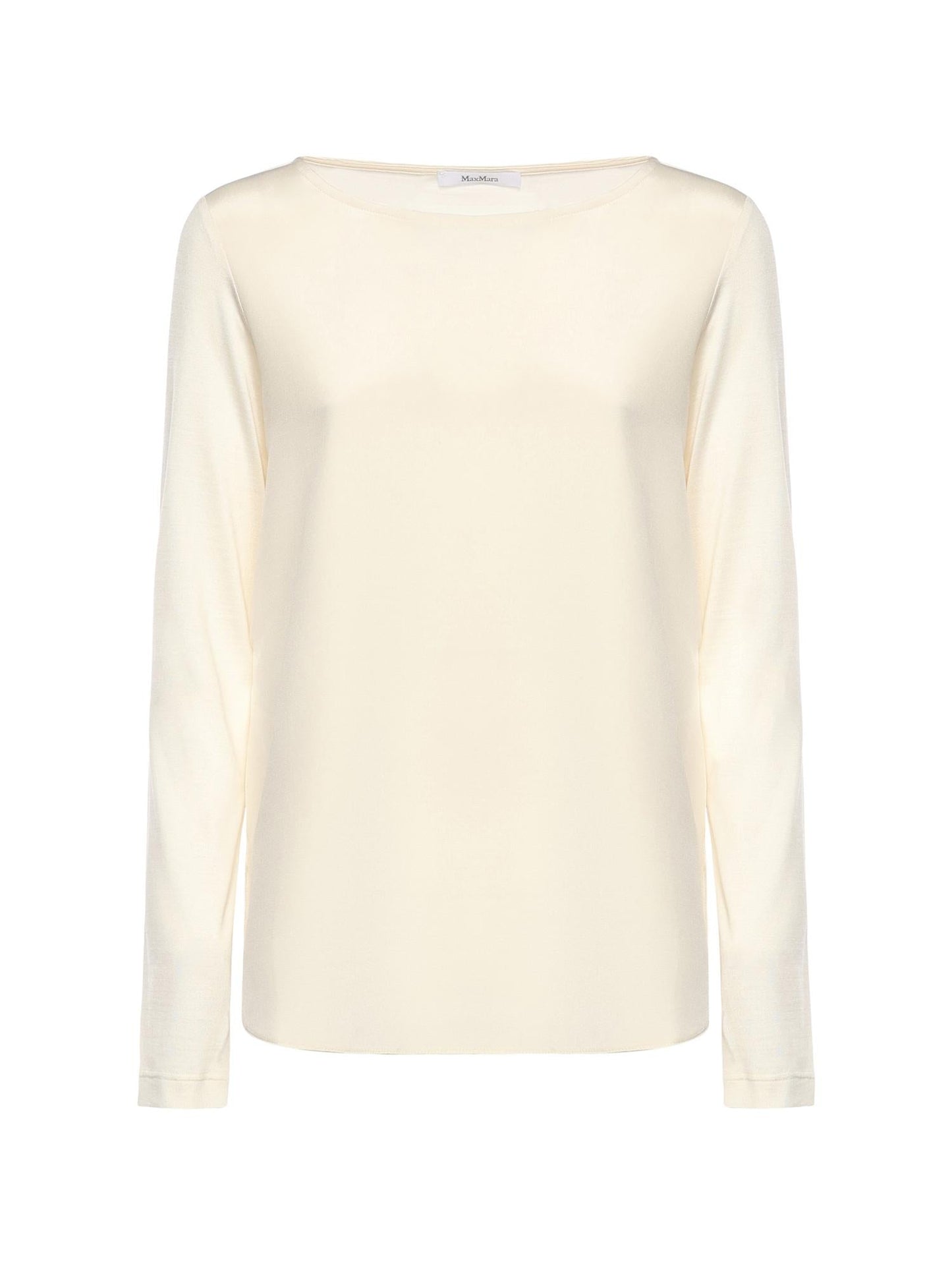 T-shirt in crêpe de Chine di seta e jersey
