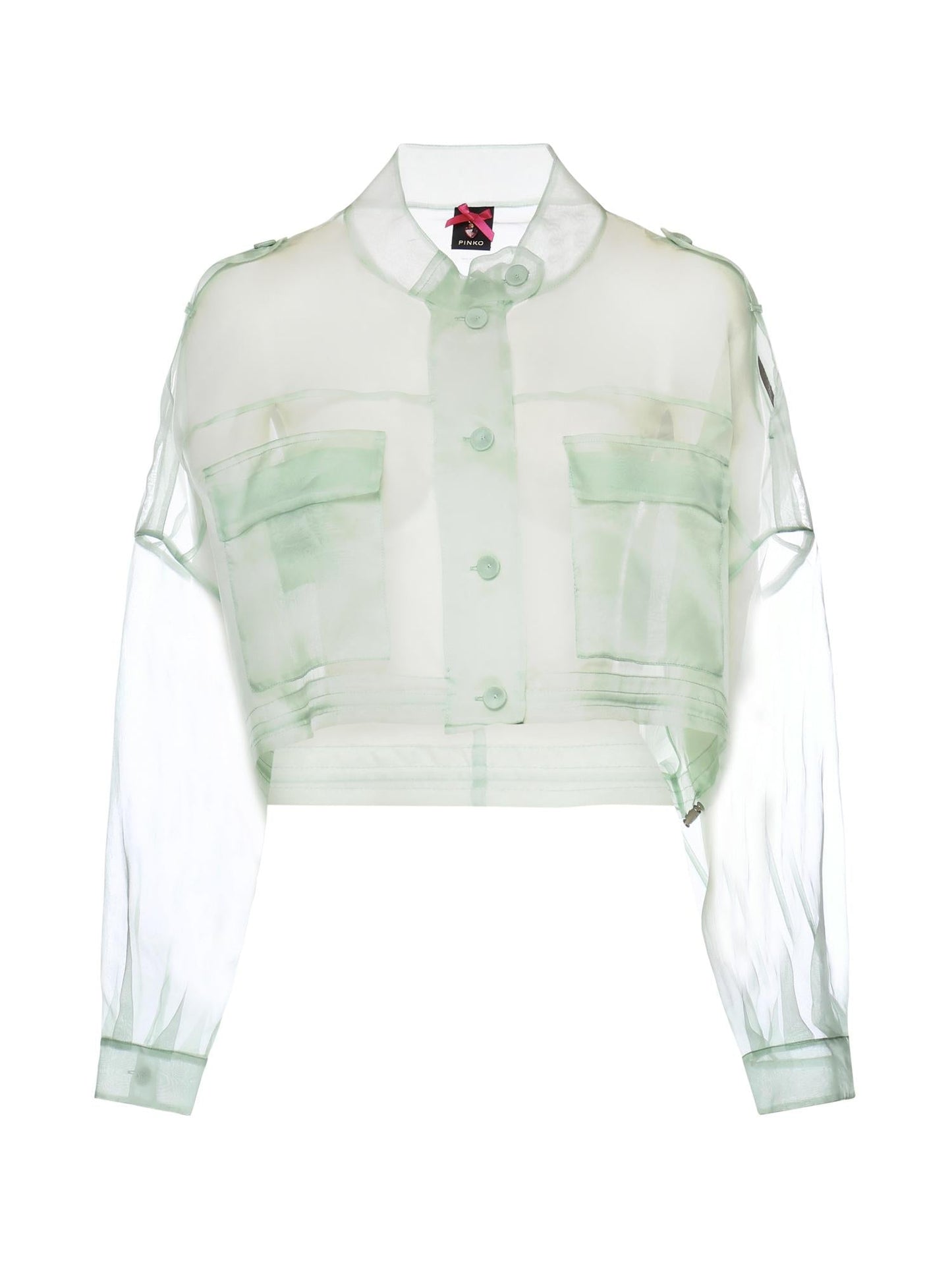 Caban cropped in organza di pura seta