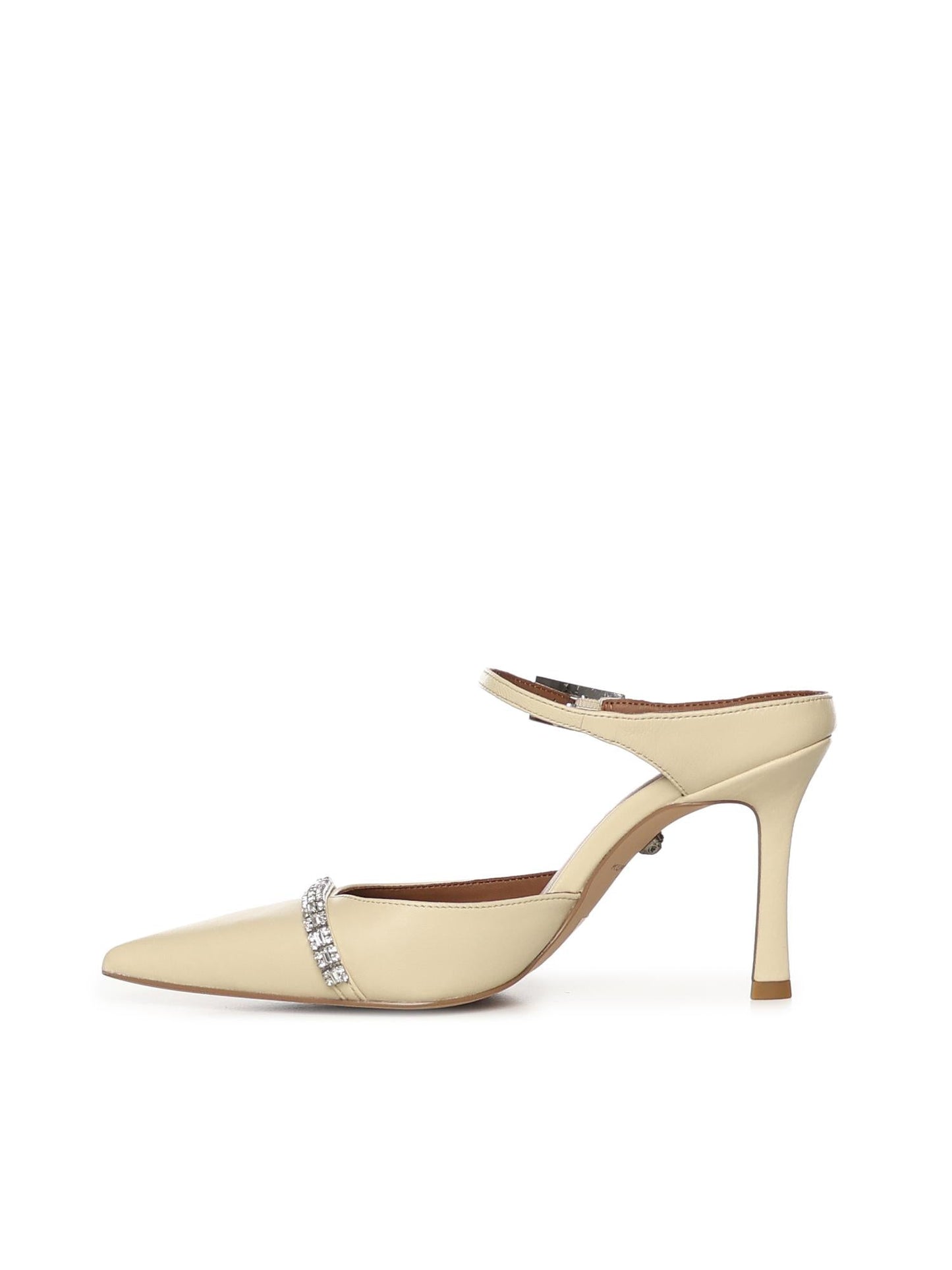 Mule in pelle con cristalli