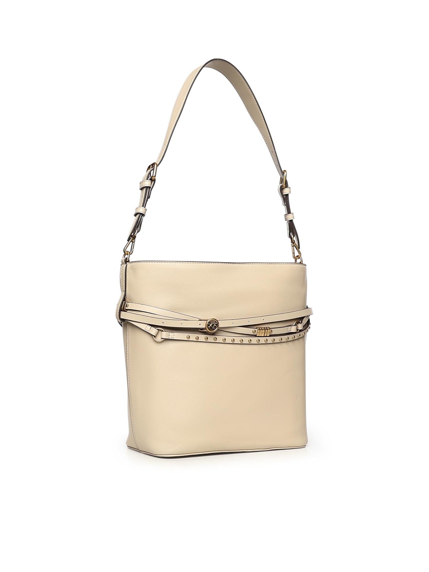 Borsa a spalla media Bucket Belt Bag in pelle