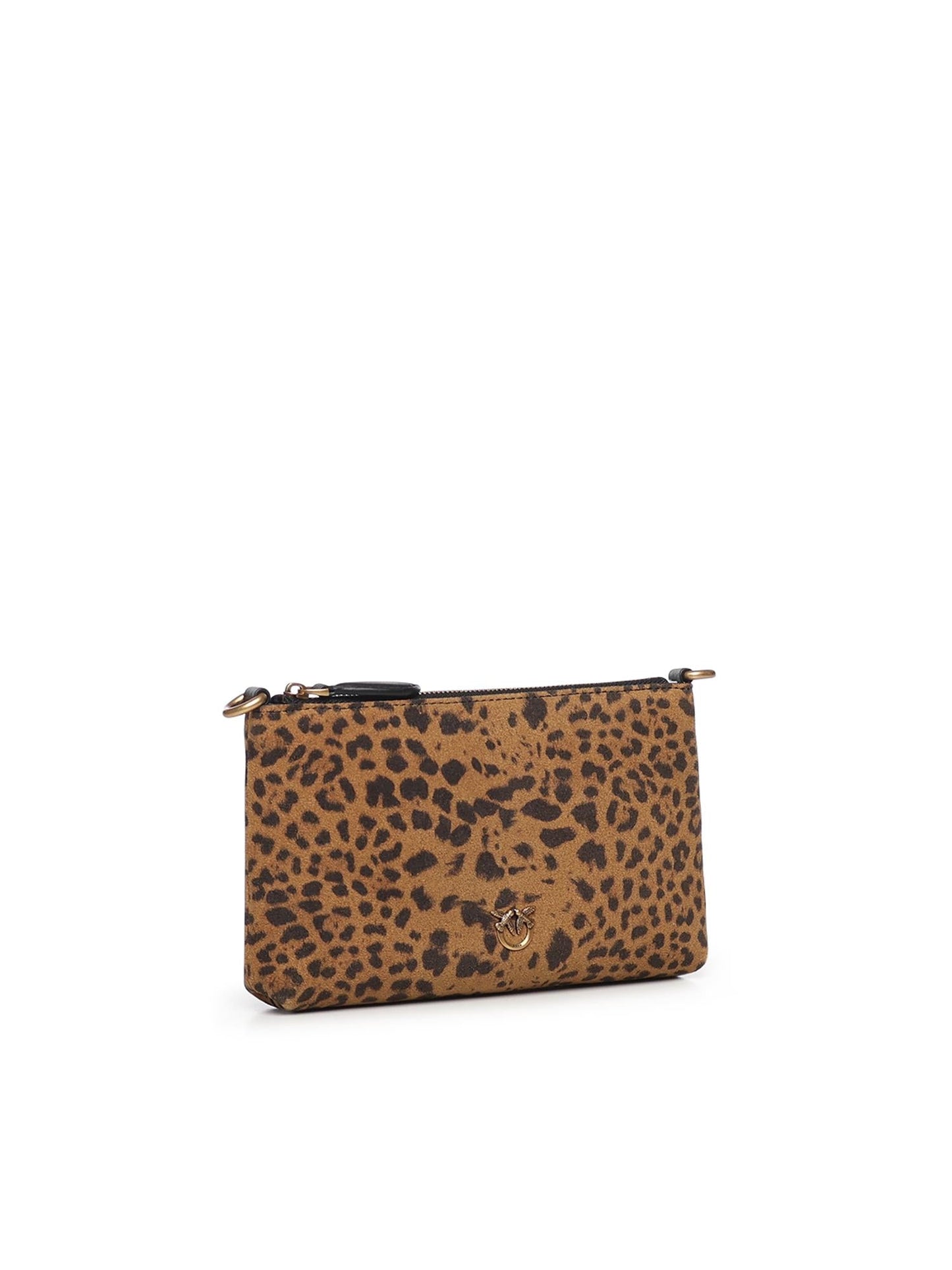 Bustina piccola a tracolla in suede leopardato