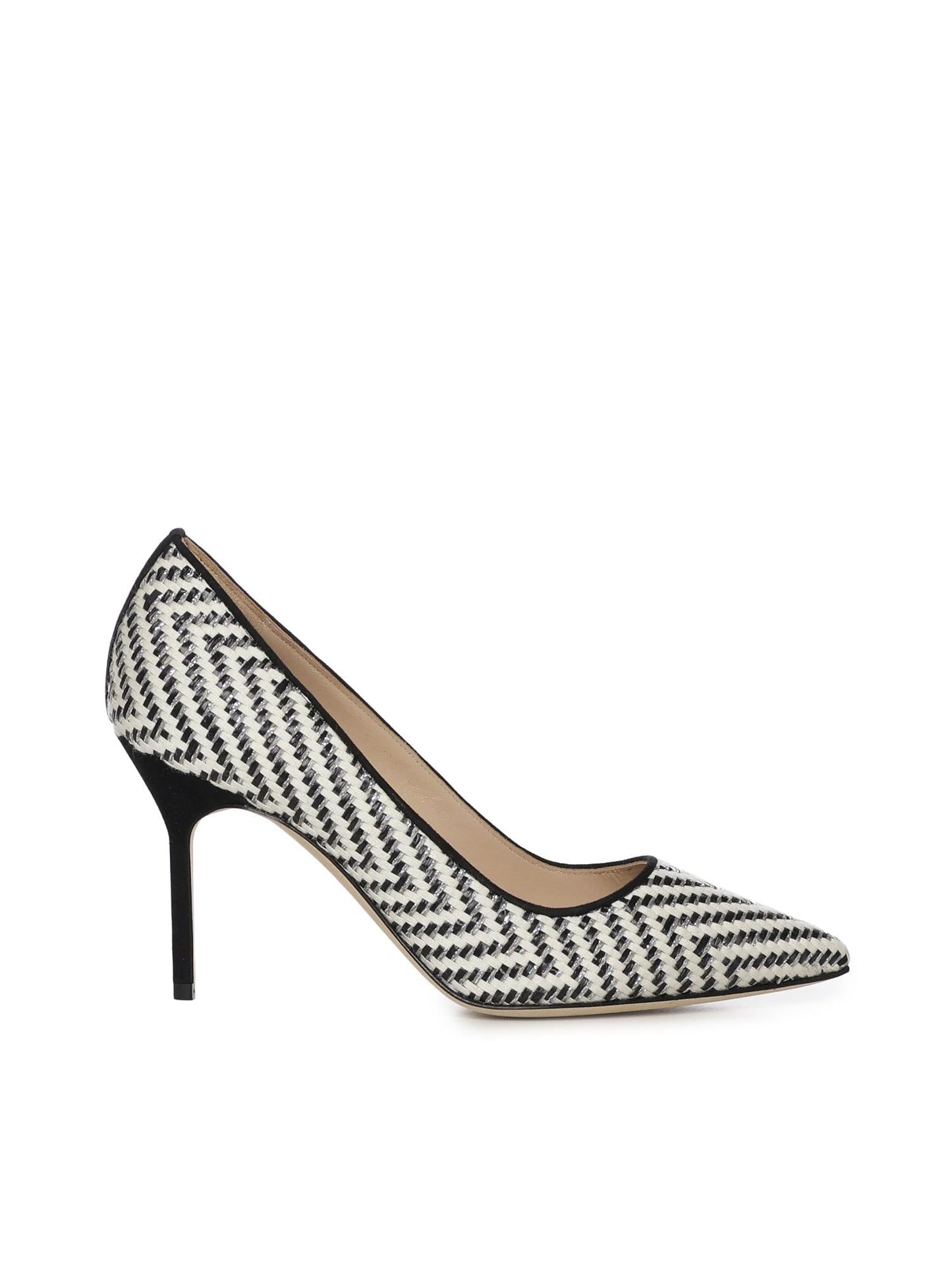 Pumps in rafia e pelle