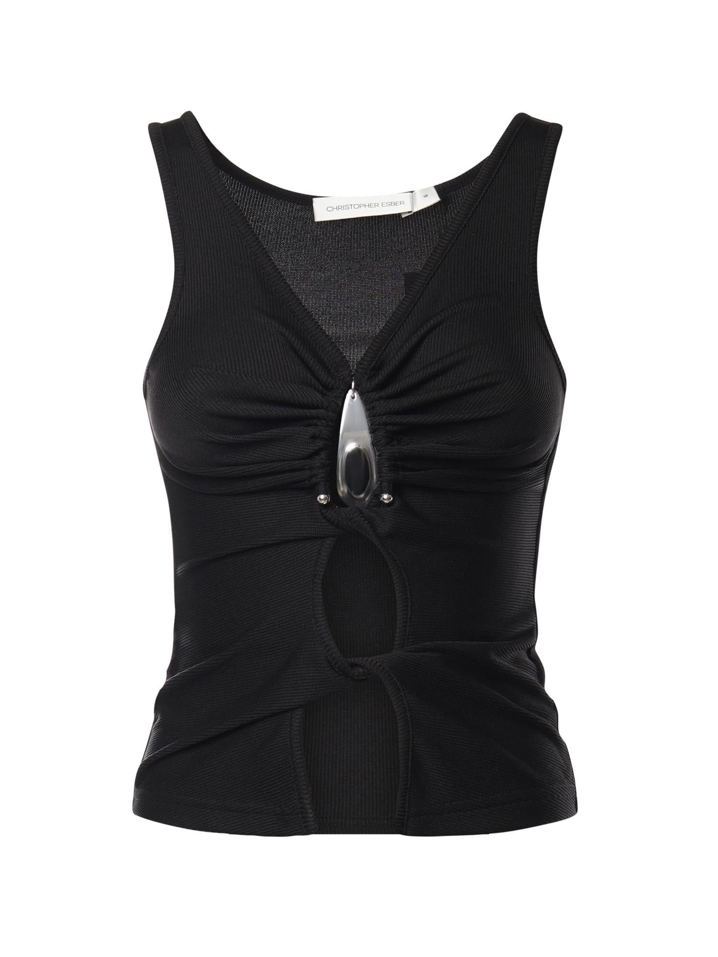 Top Crystal in maglia a coste