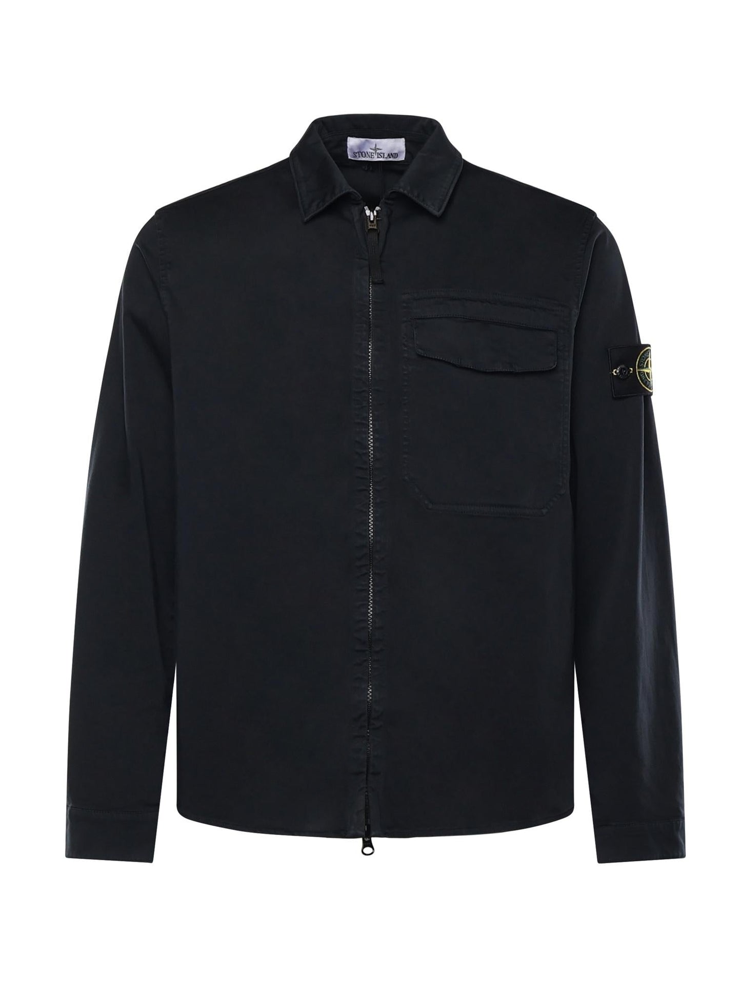Overshirt in raso di cotone con logo