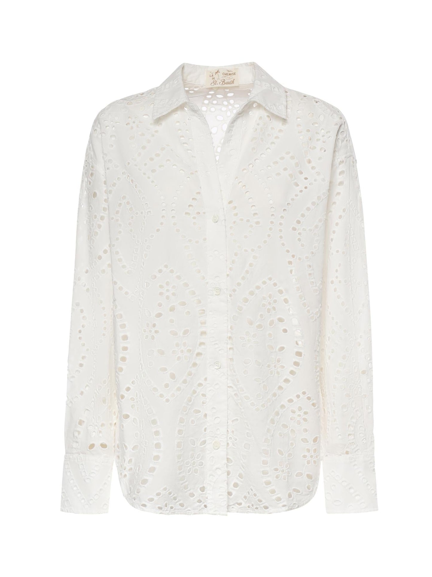 Camicia in cotone sangallo