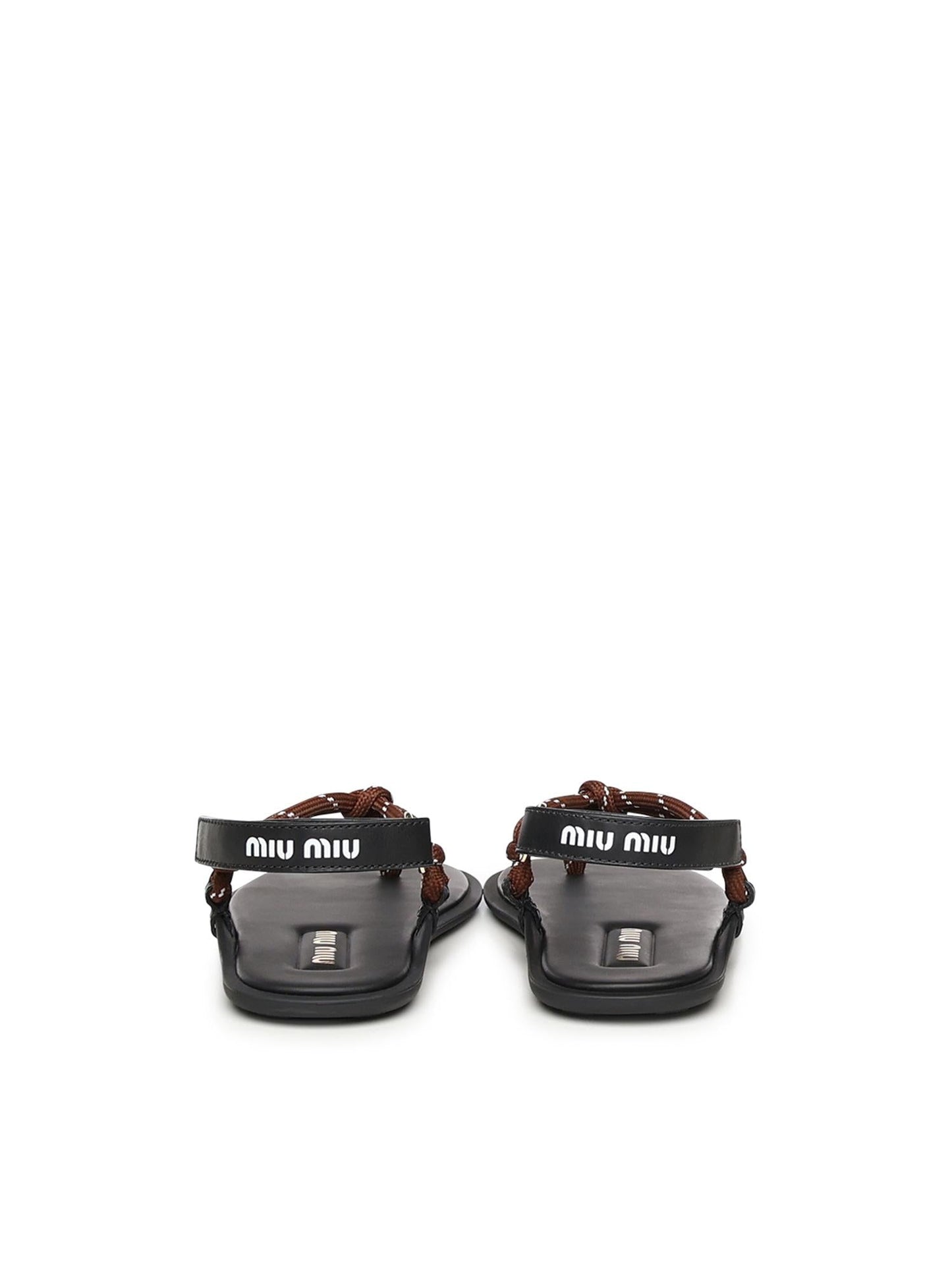 Sandali in pelle con cinturino in corda