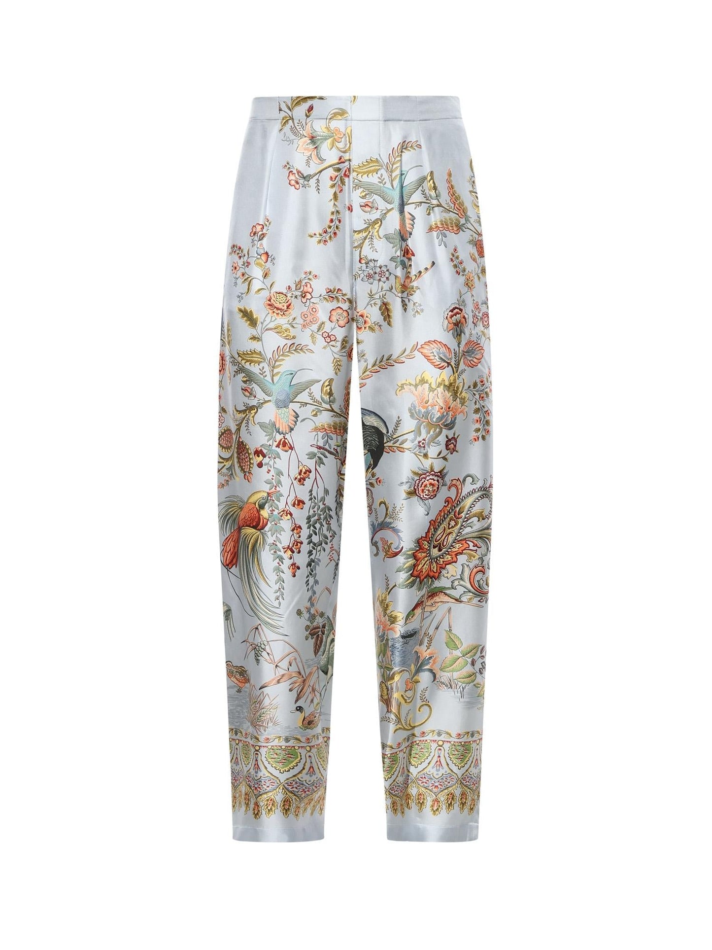 Pantaloni in seta con stampa