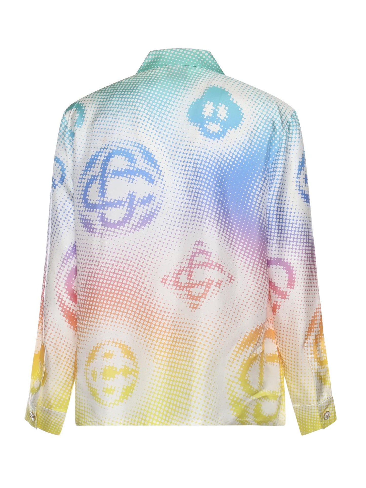Camicia Halftone Logo in seta