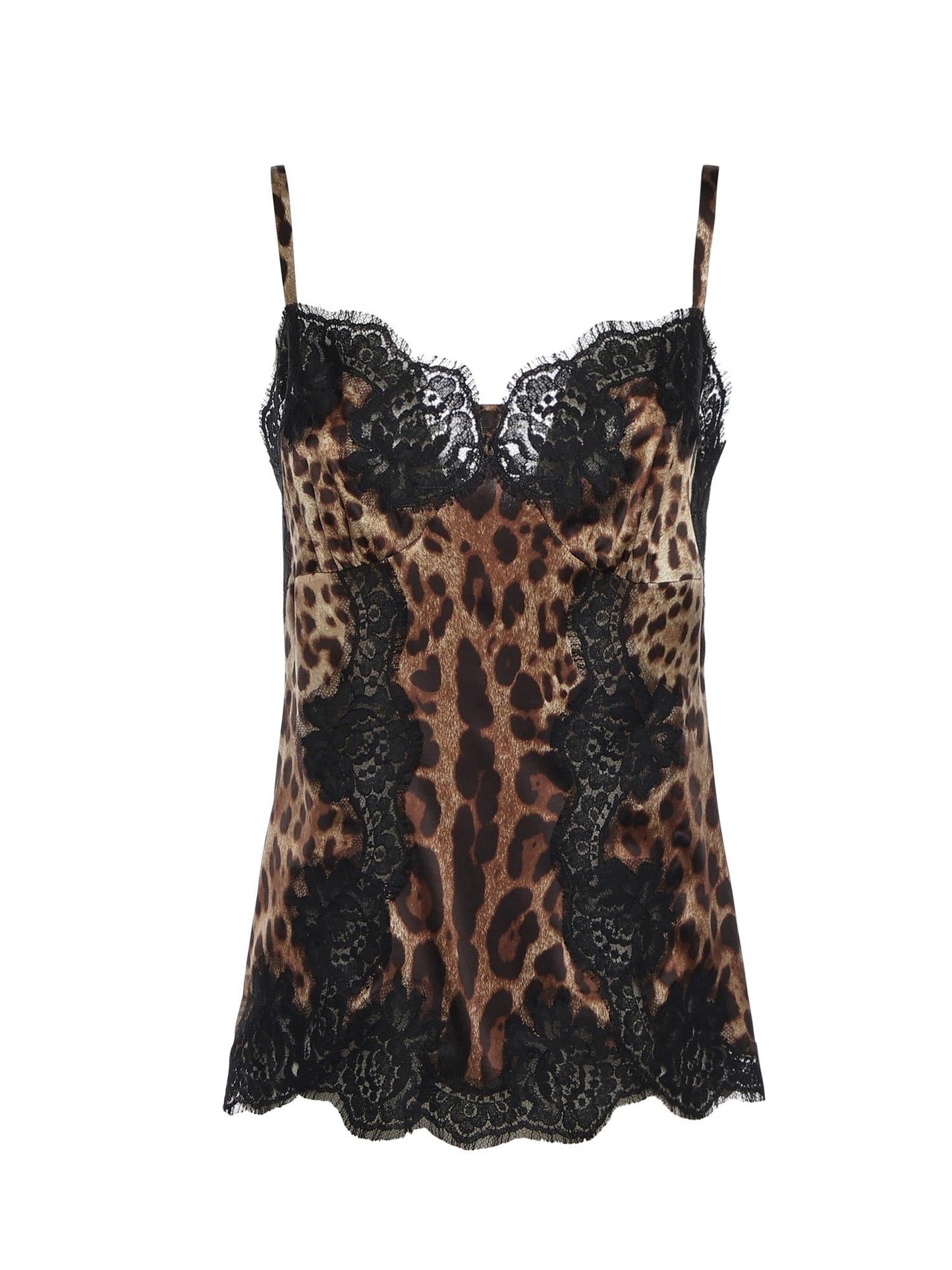 Top in raso stampa leopardo