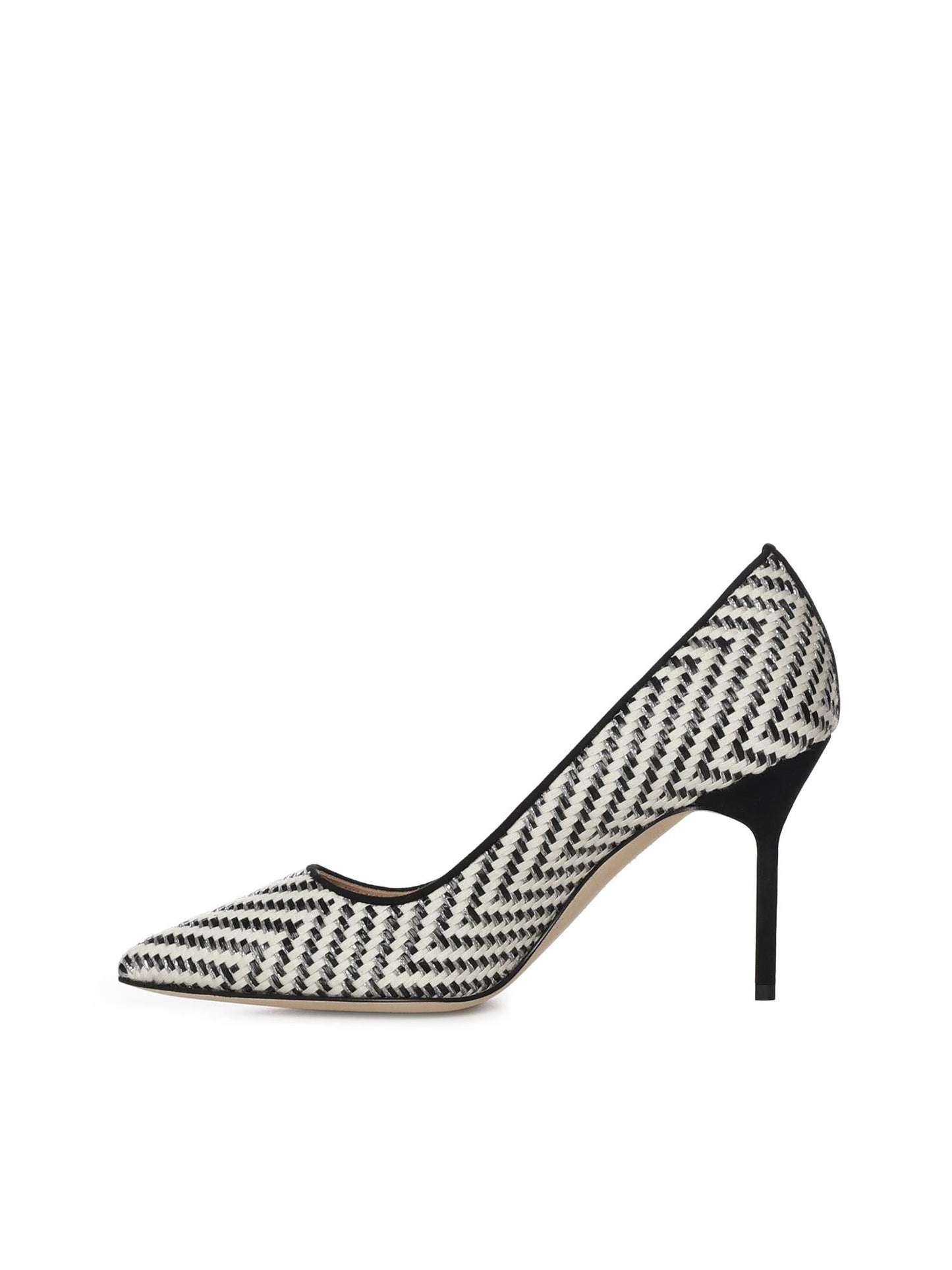 Pumps in rafia e pelle