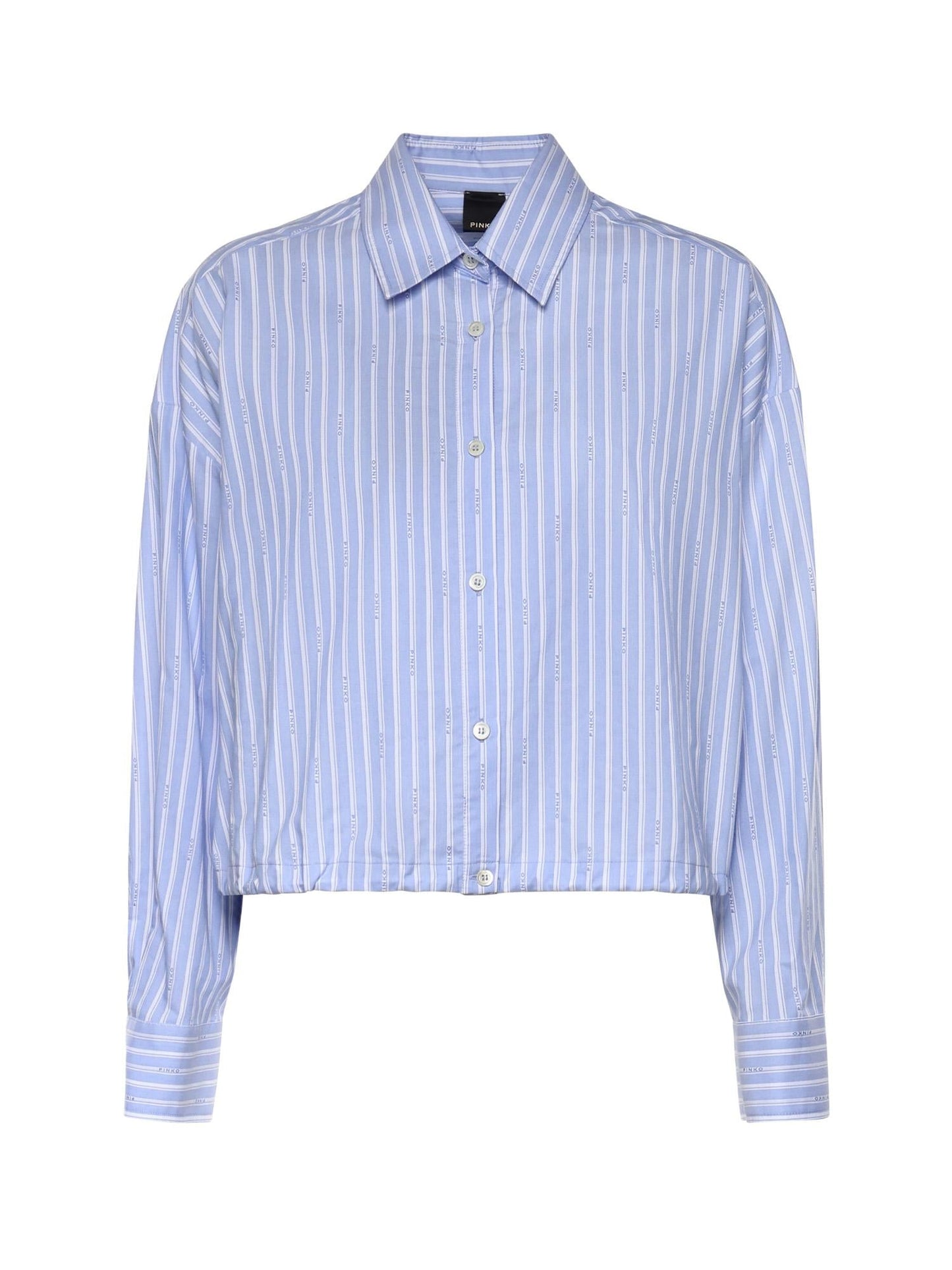 Camicia cropped in cotone a righe