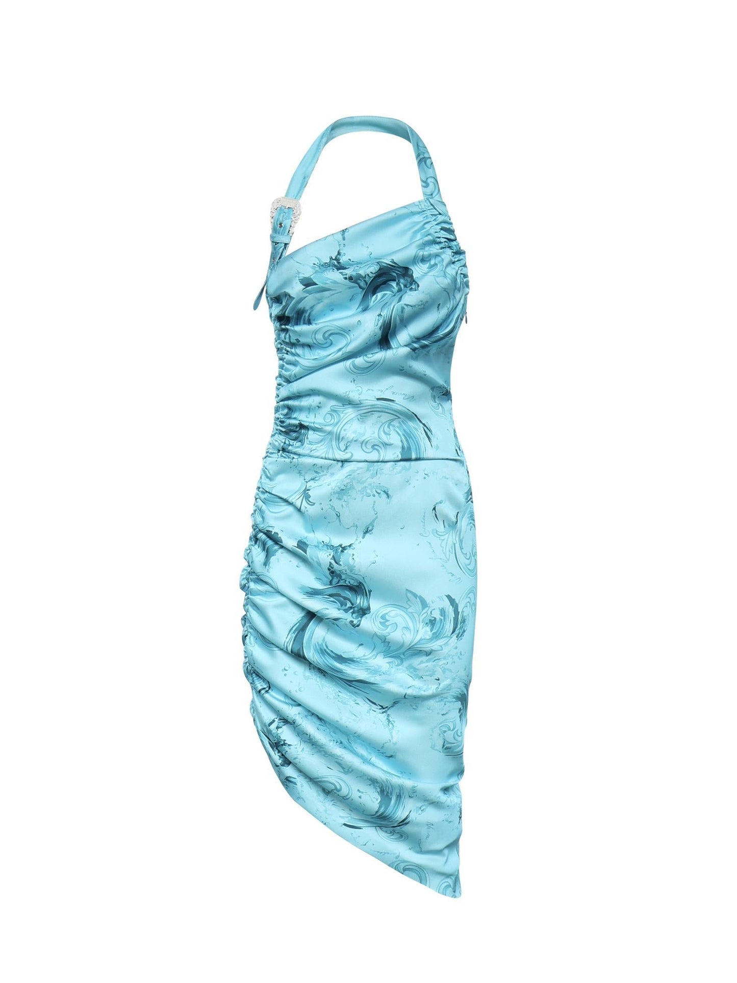 Abito midi drappeggiato con stampa