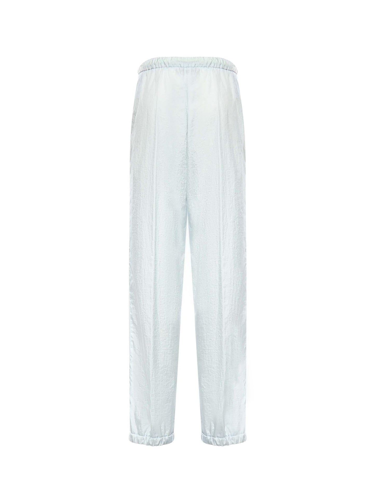 Pantaloni in shiny tech crinkle e light scuba
