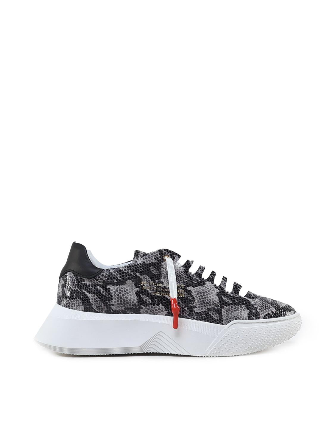Sneakers Nemesis in nappa con stampa pitone