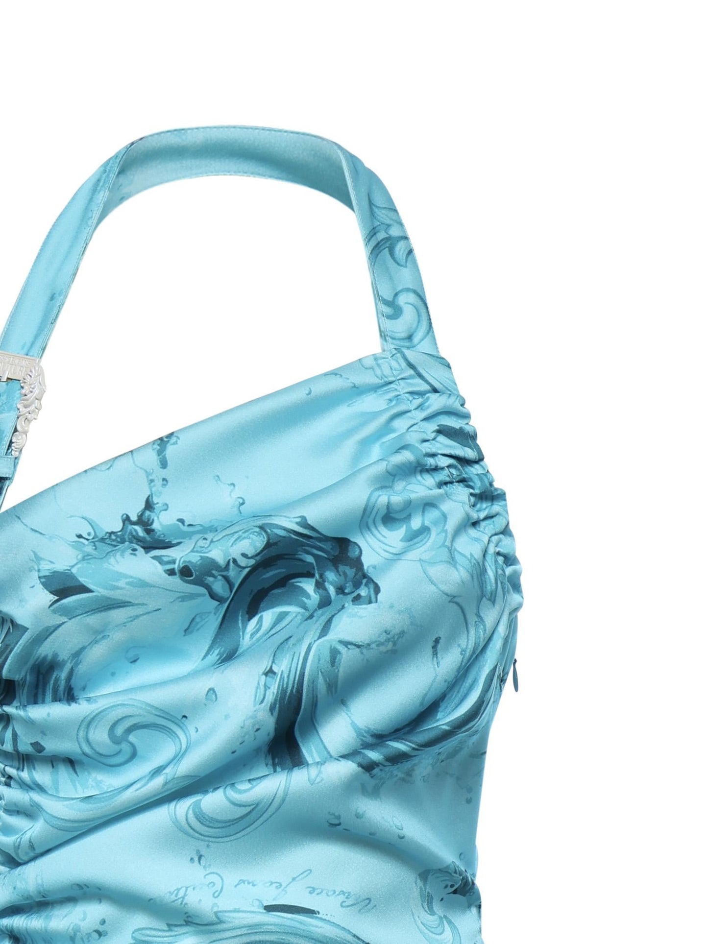 Abito midi drappeggiato con stampa