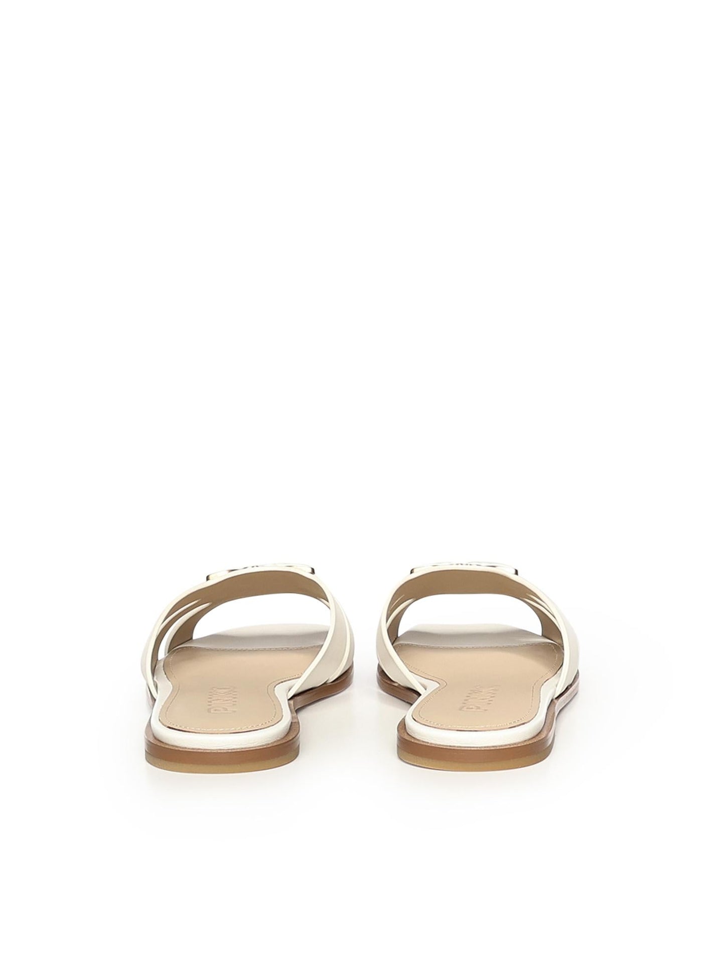 Slipper in pelle con logo