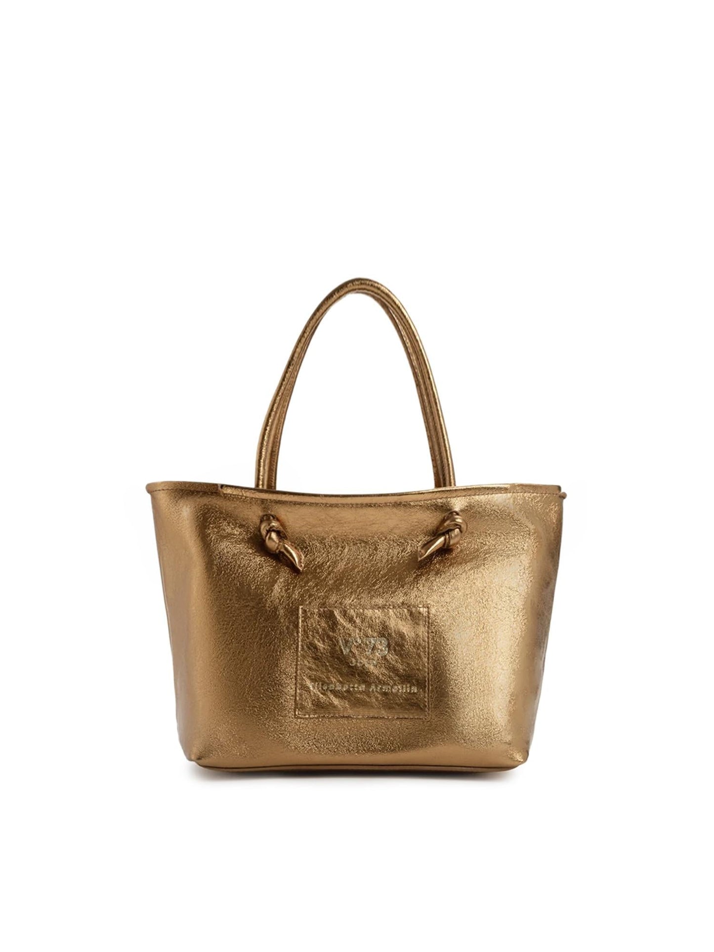 Borsa shopping in pelle con logo