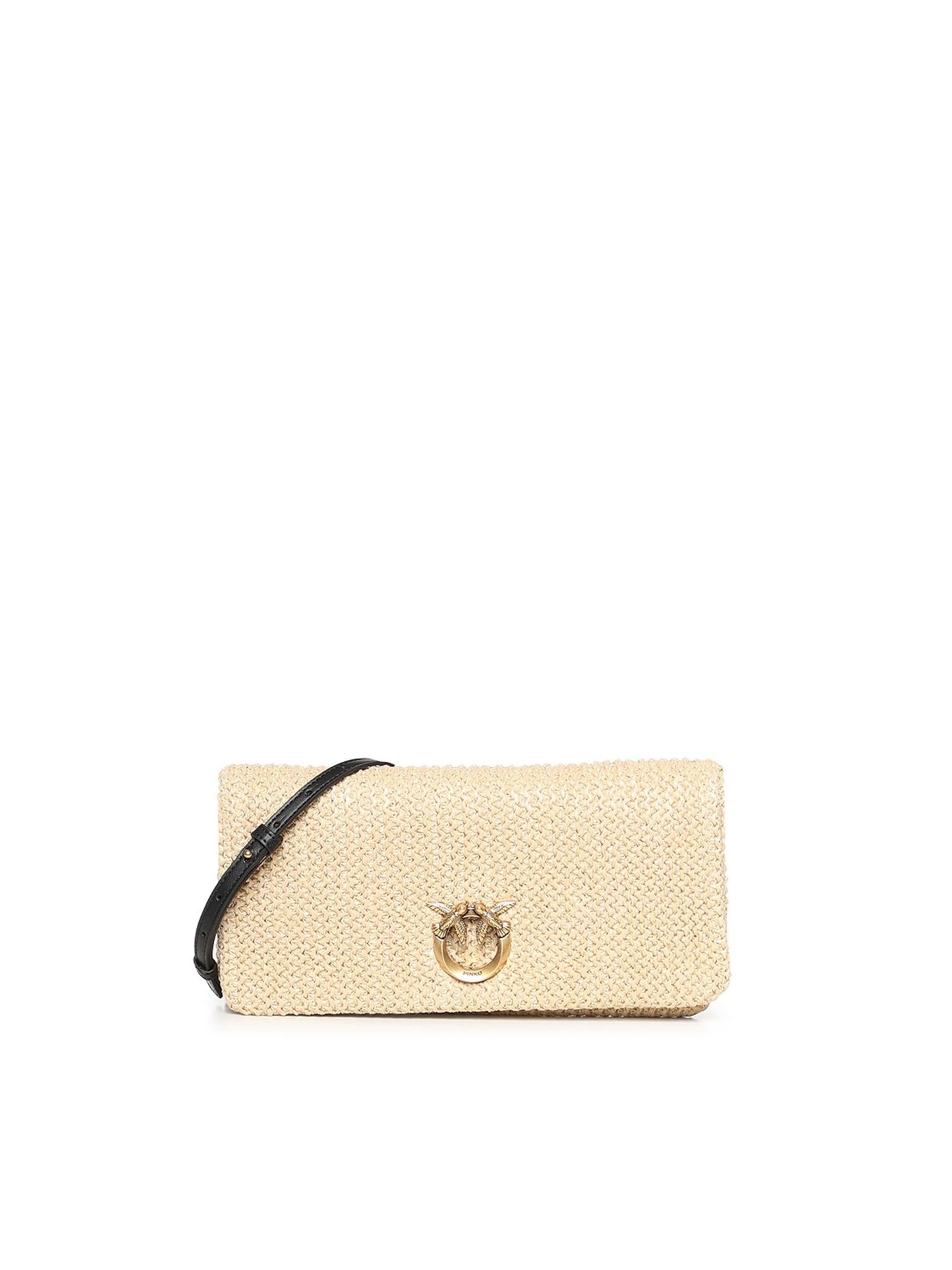 Pochette a tracolla Love Bag Click Soft Horizontal Classic in rafia