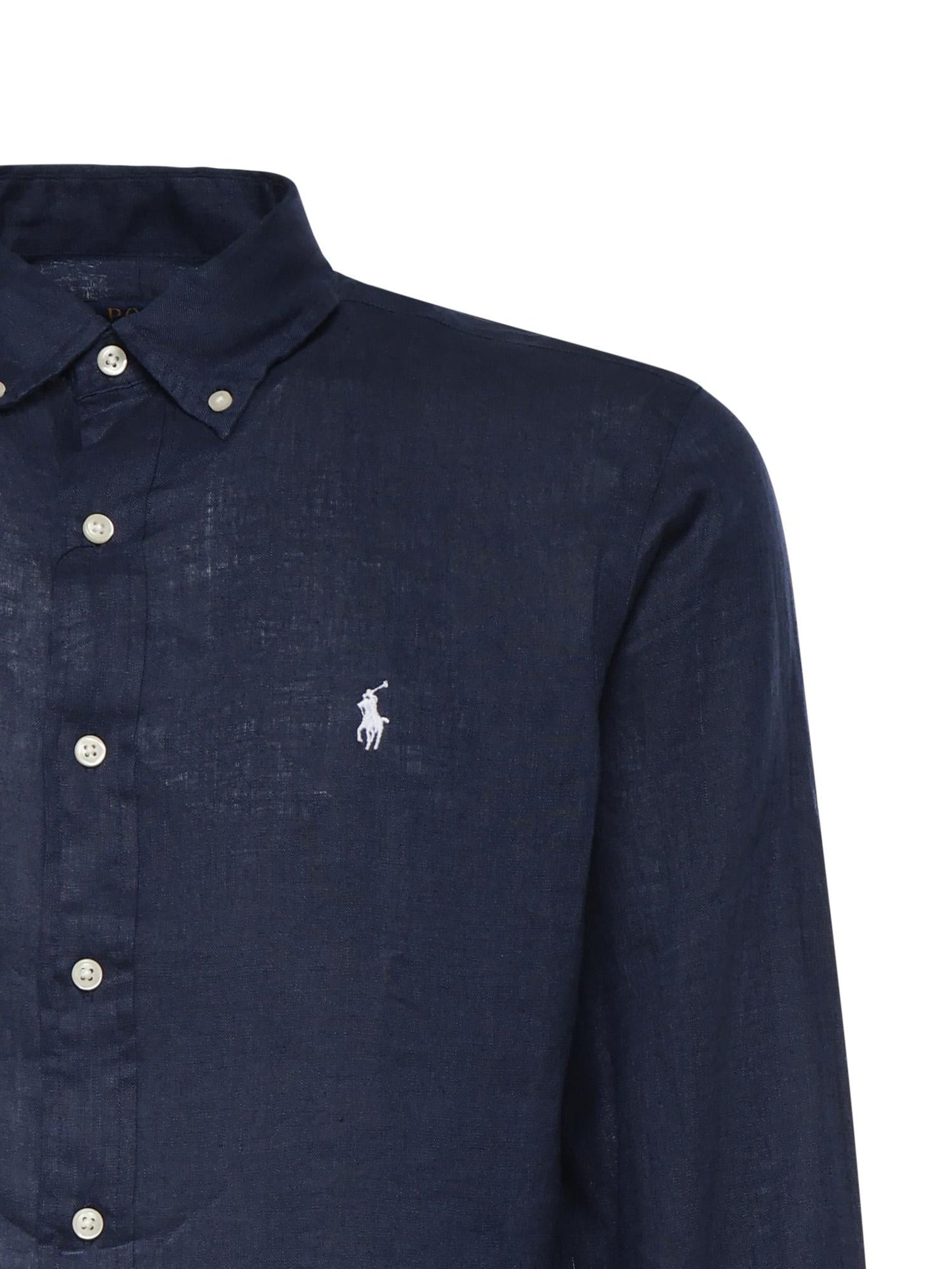 Camicia in lino con logo
