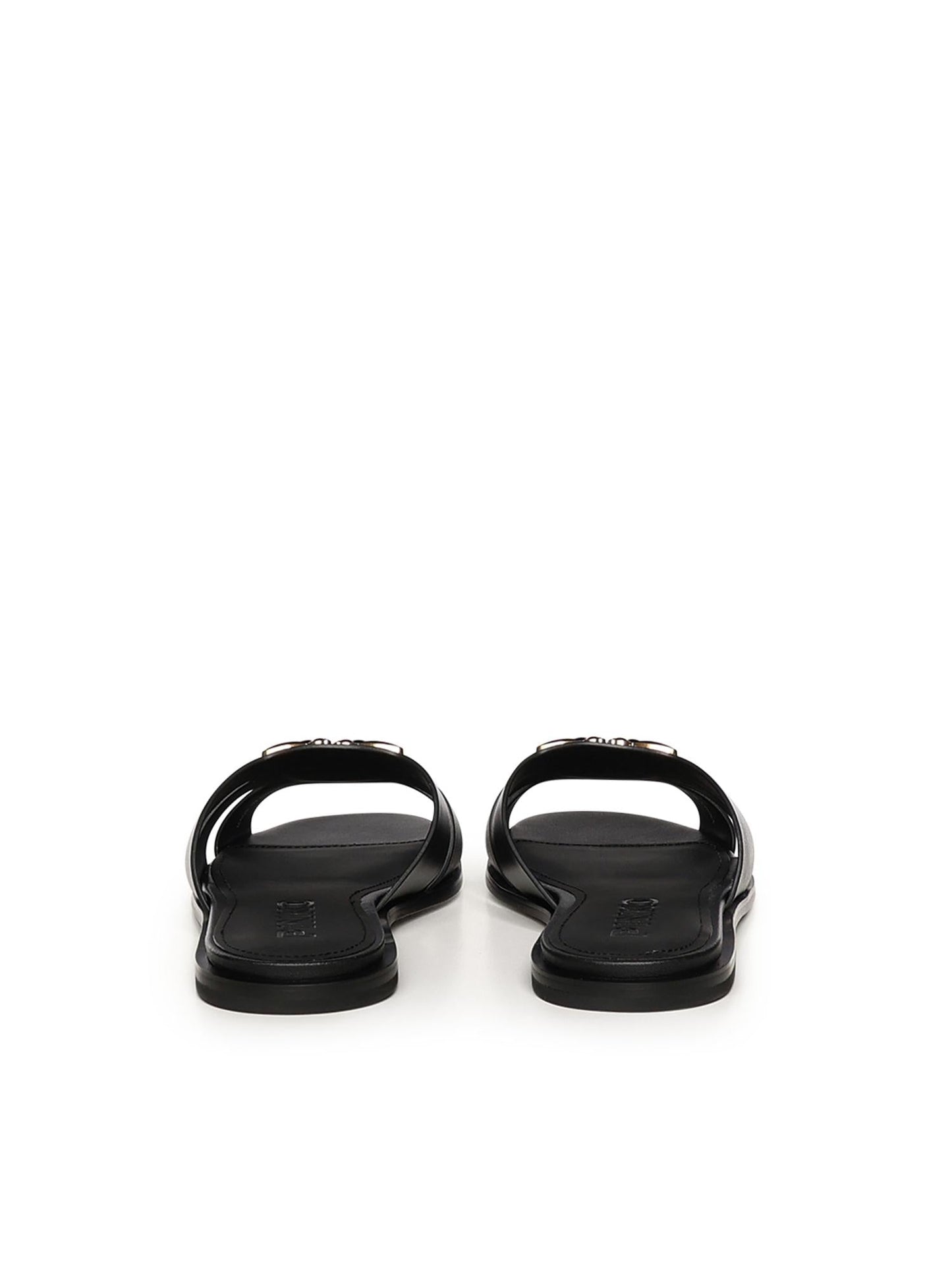 Slipper in pelle con logo