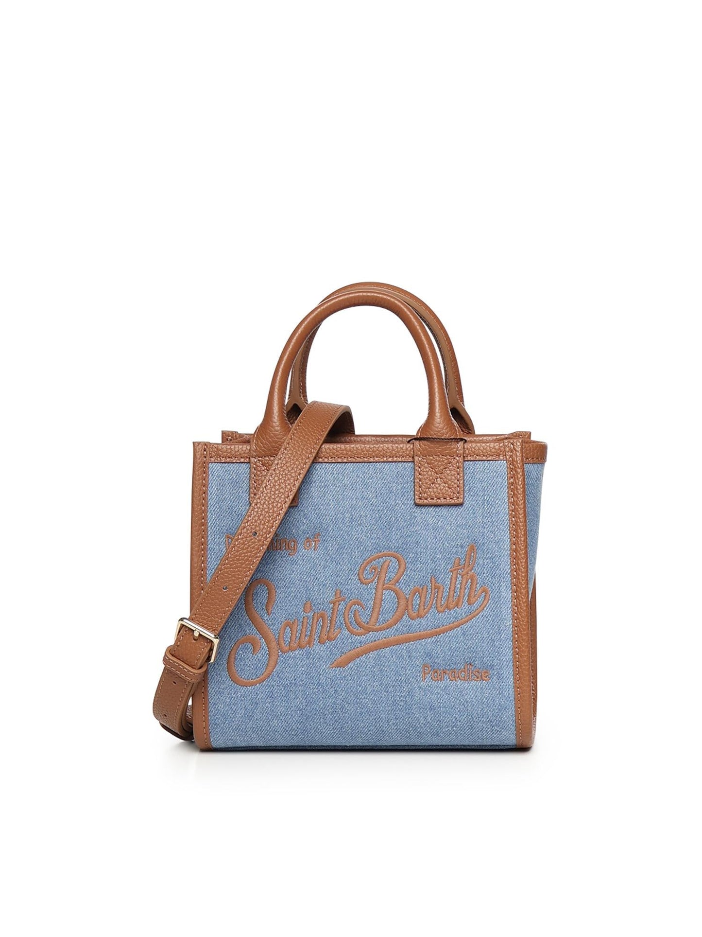 Borsa Vanity mini in denim e pelle