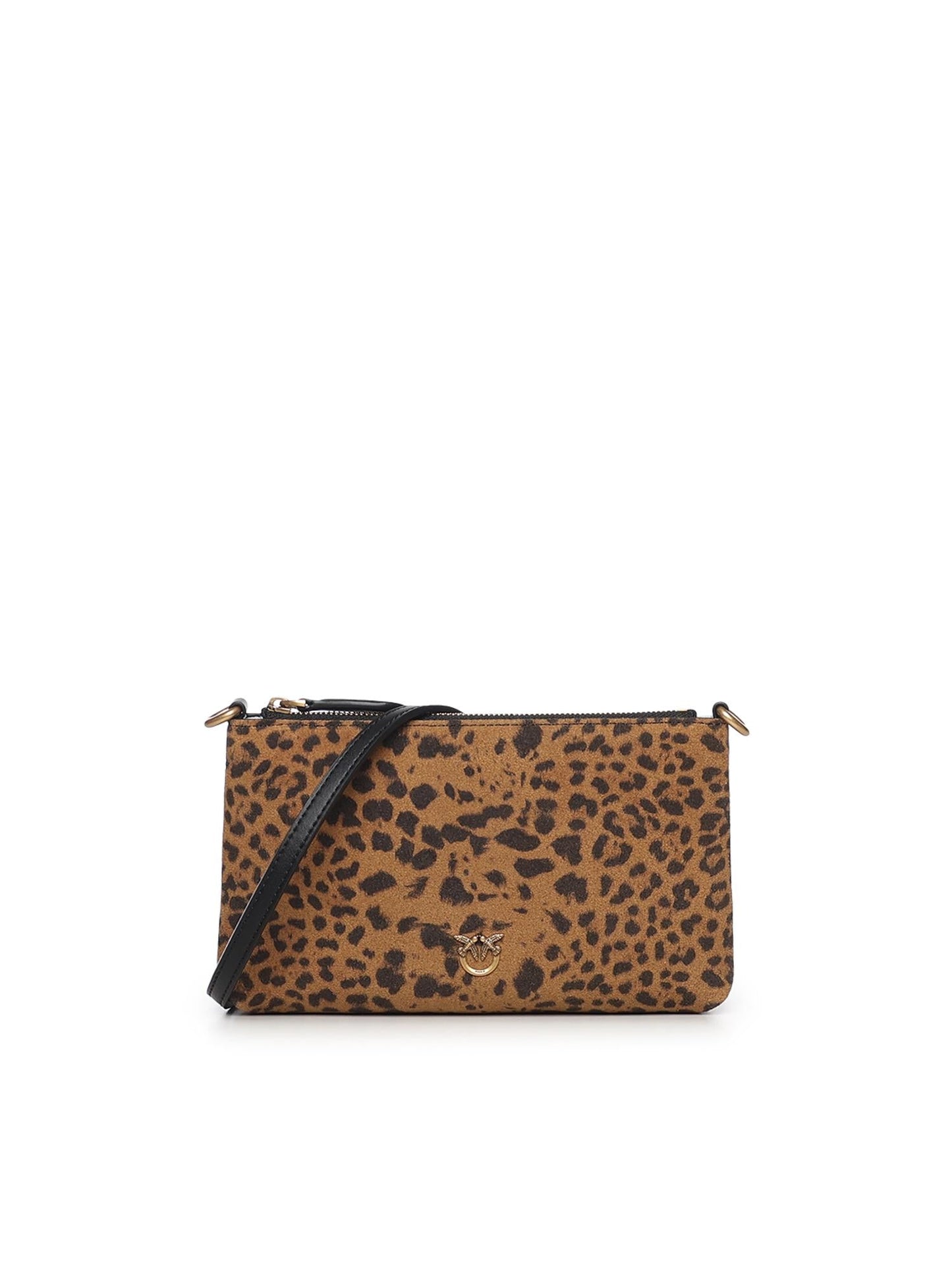 Bustina piccola a tracolla in suede leopardato